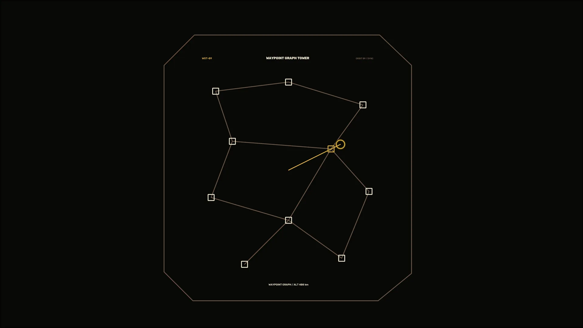 Waypoint graph tower in geometric linework — free 3840x2160 4K wallpaper image