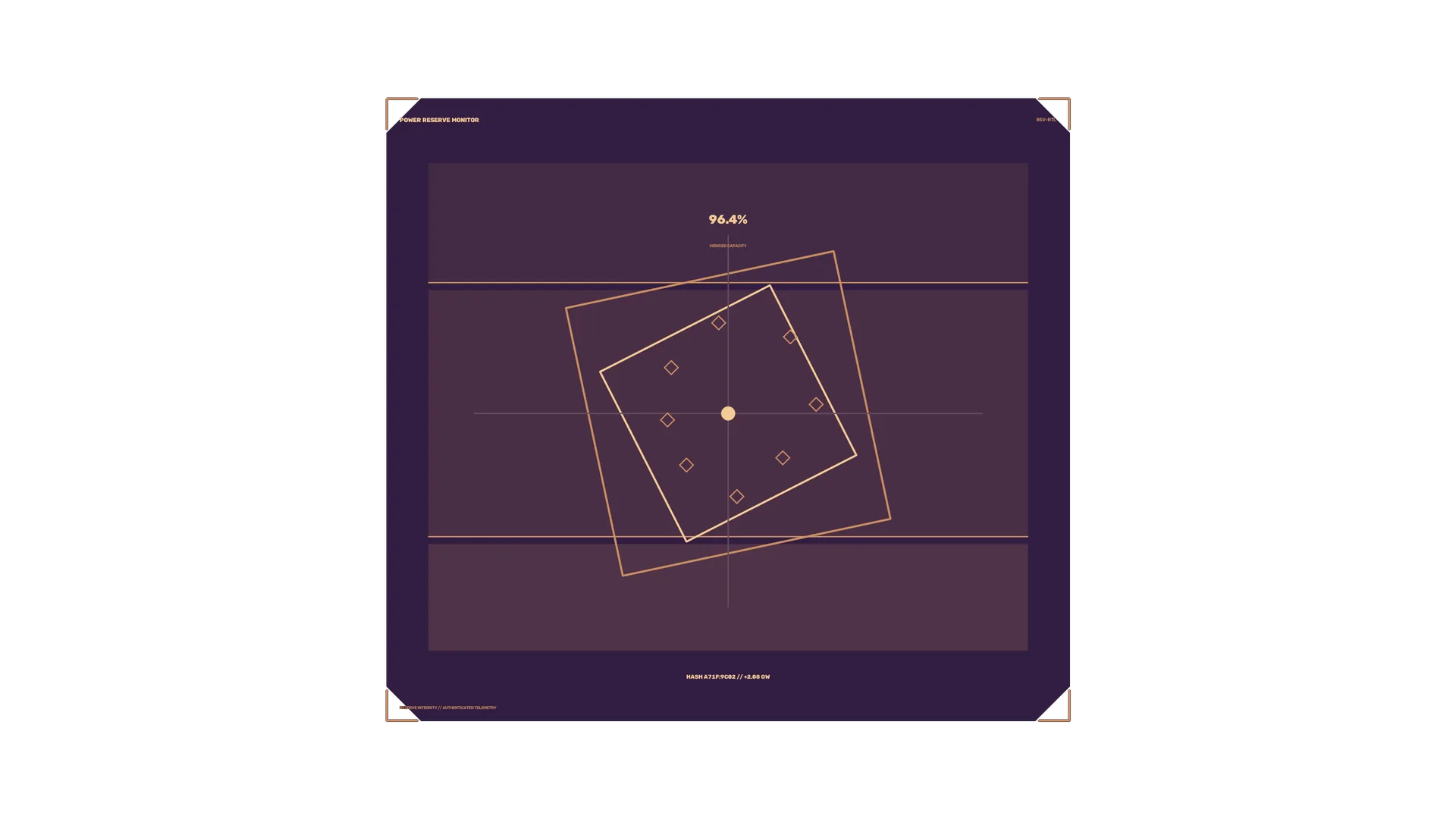 Rotating geometric power reserve interface — free 3840x2160 4K wallpaper image