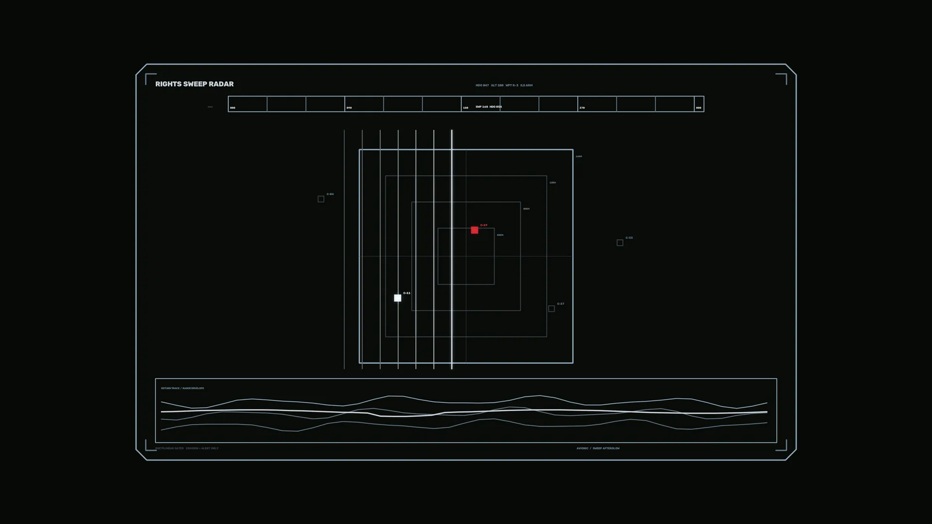 Minimal radar sweep interface with tracking grid — free 3840x2160 4K wallpaper image