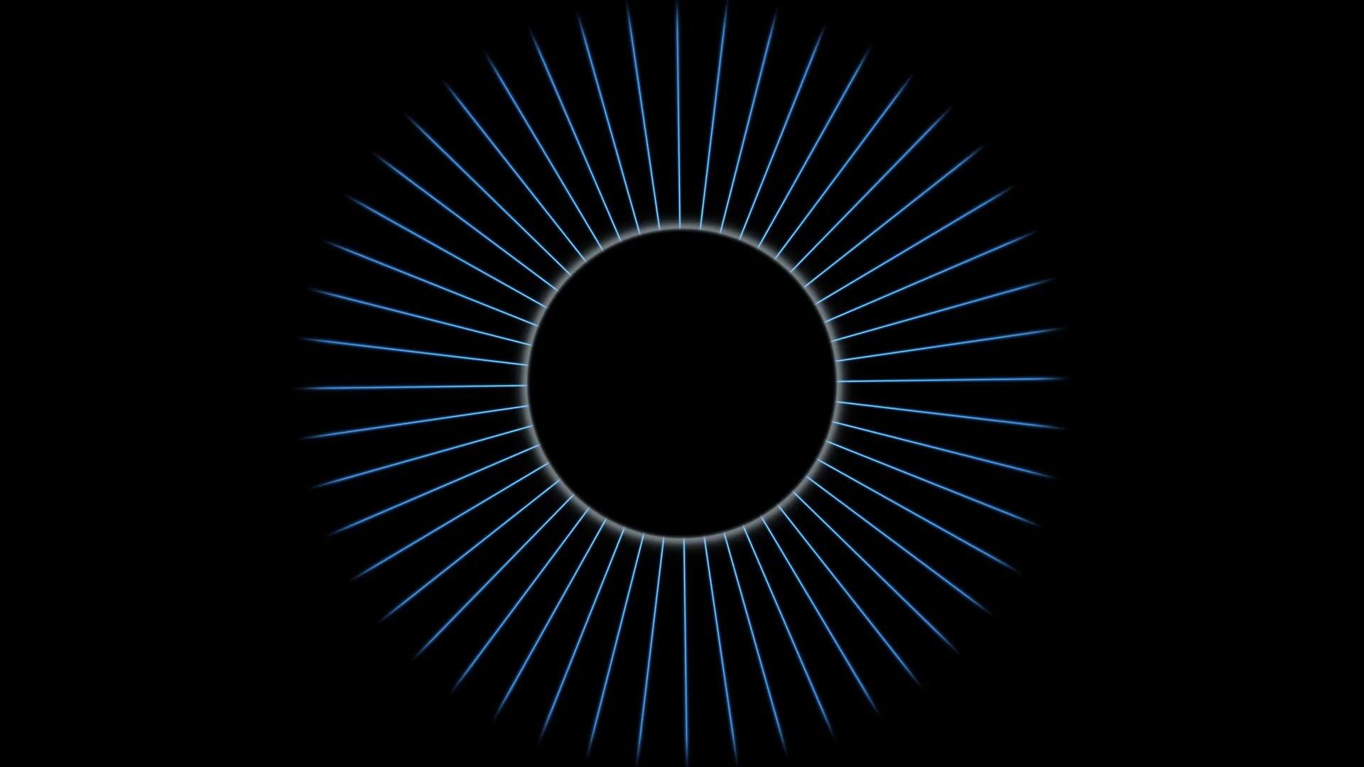 Blue radial light spokes on a black field — free 3840x2160 4K wallpaper image