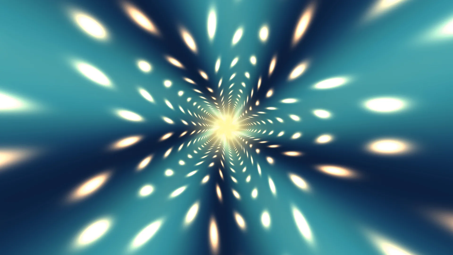Teal radial tunnel with luminous elliptical forms — free 3840x2160 4K wallpaper image
