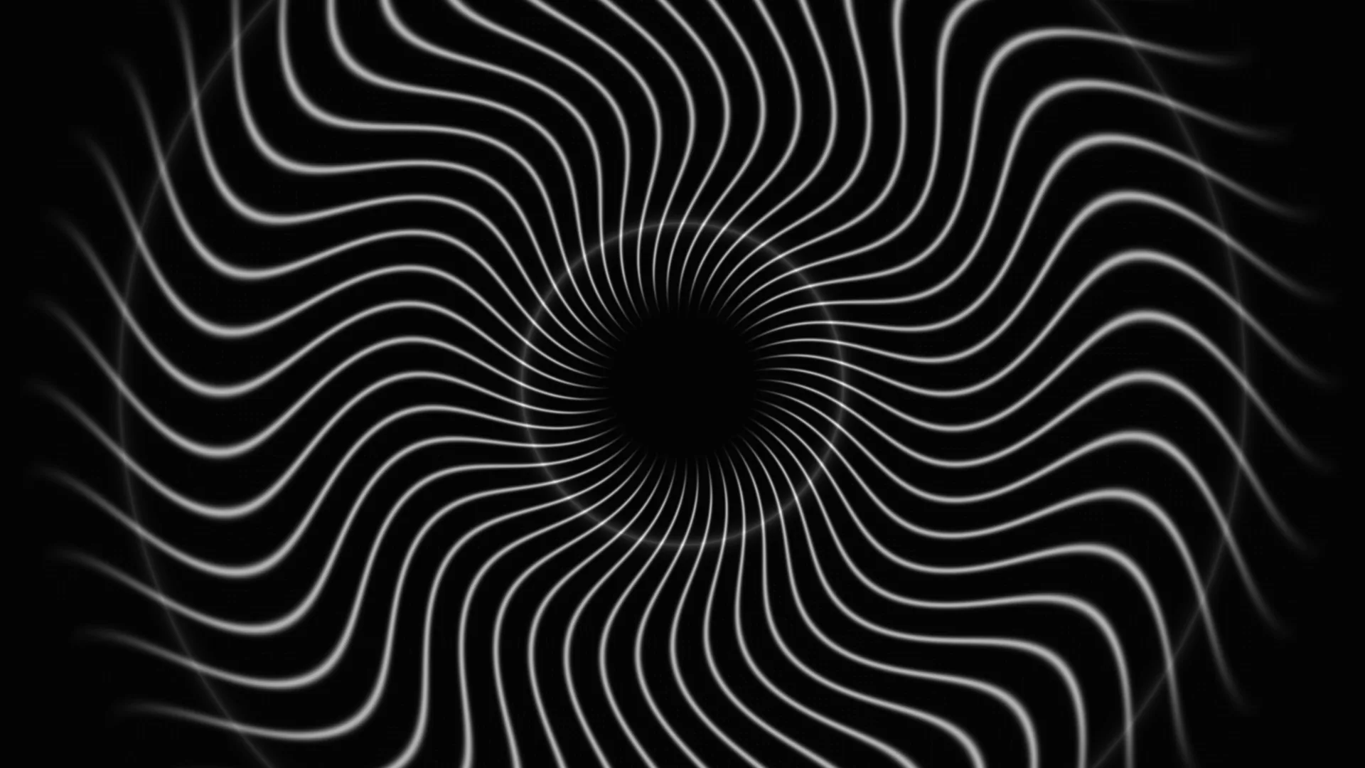 White radial wave lines on a black field — free 3840x2160 4K wallpaper image