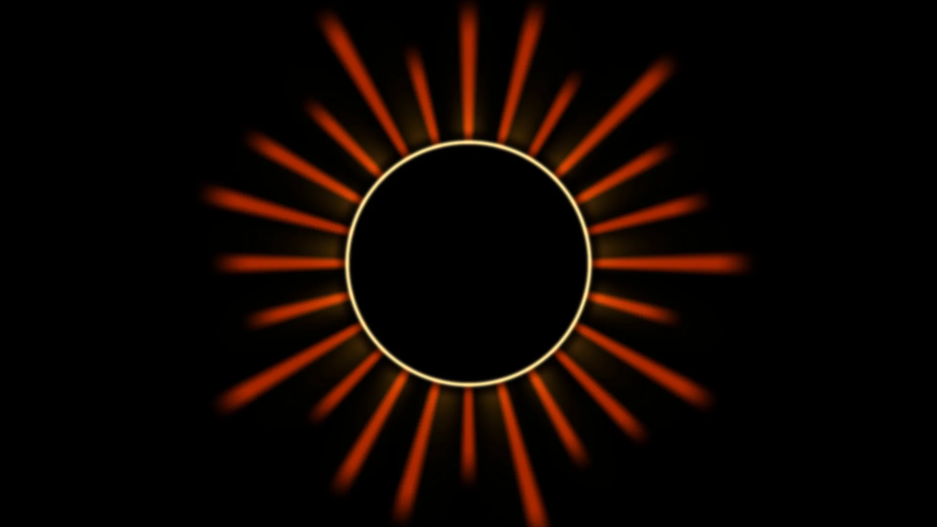 Orange radial rays around a luminous dark circle — free 3840x2160 4K wallpaper image