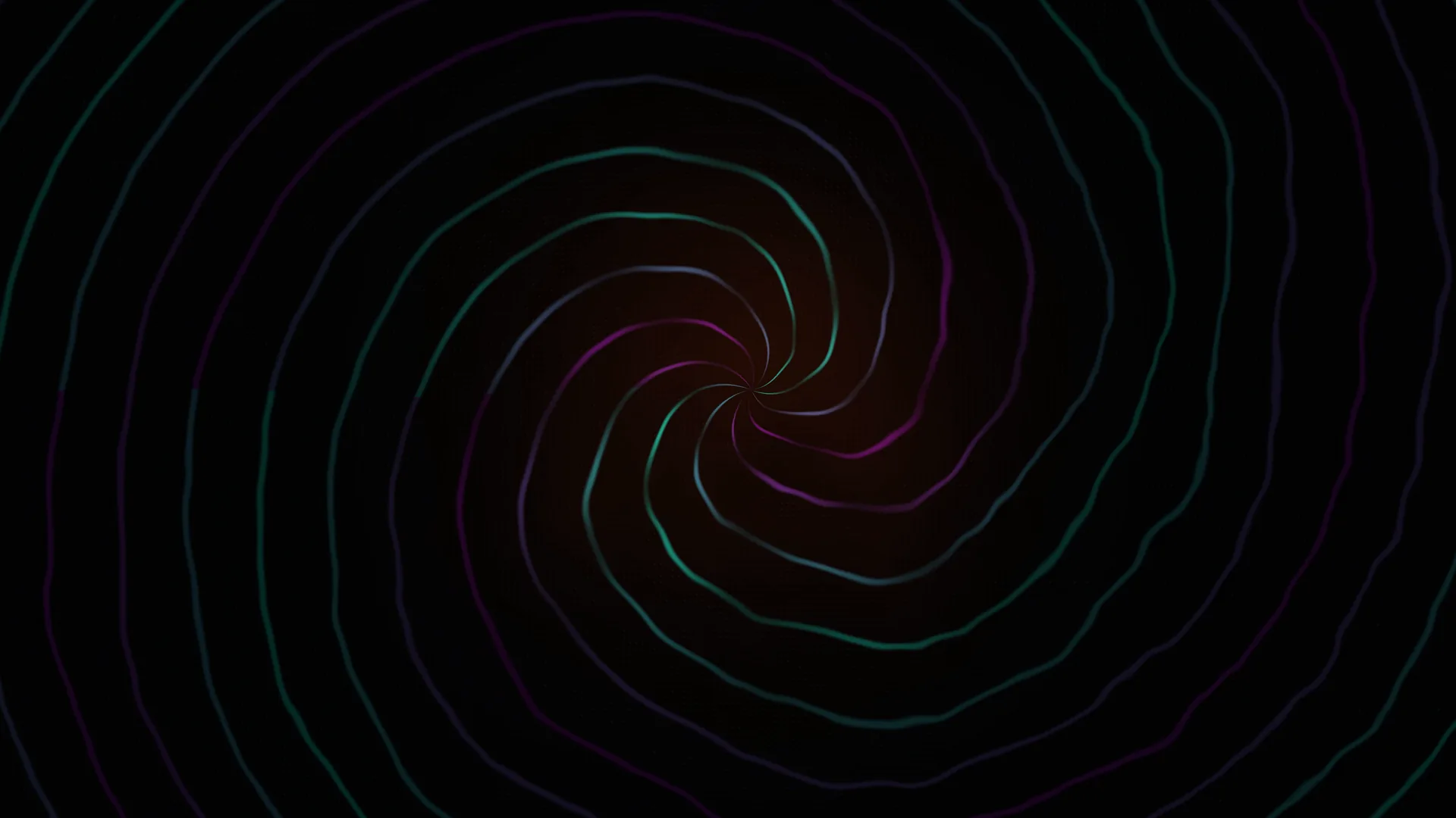 Concentric neon spiral lines on black — free 3840x2160 4K wallpaper image