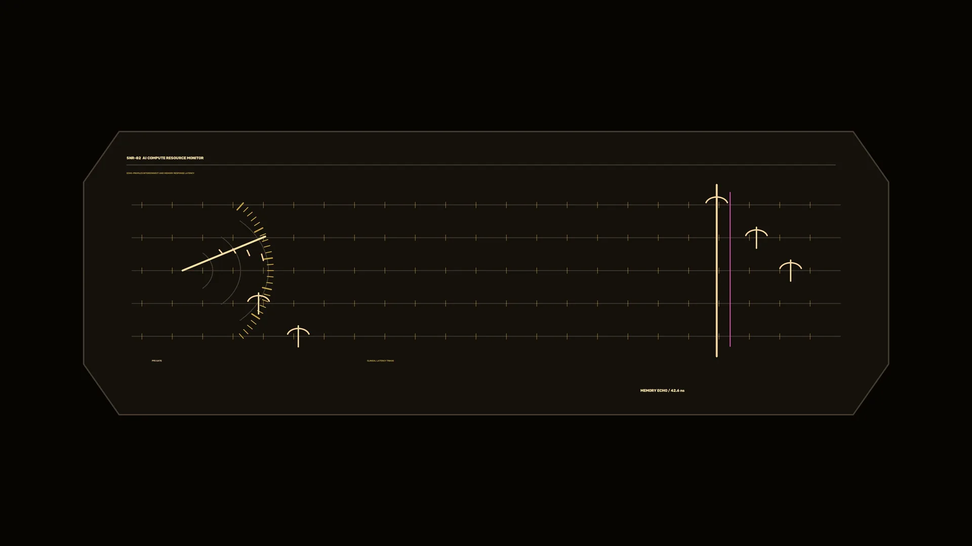 Dark technical monitor with orbital line geometry — free 3840x2160 4K wallpaper image