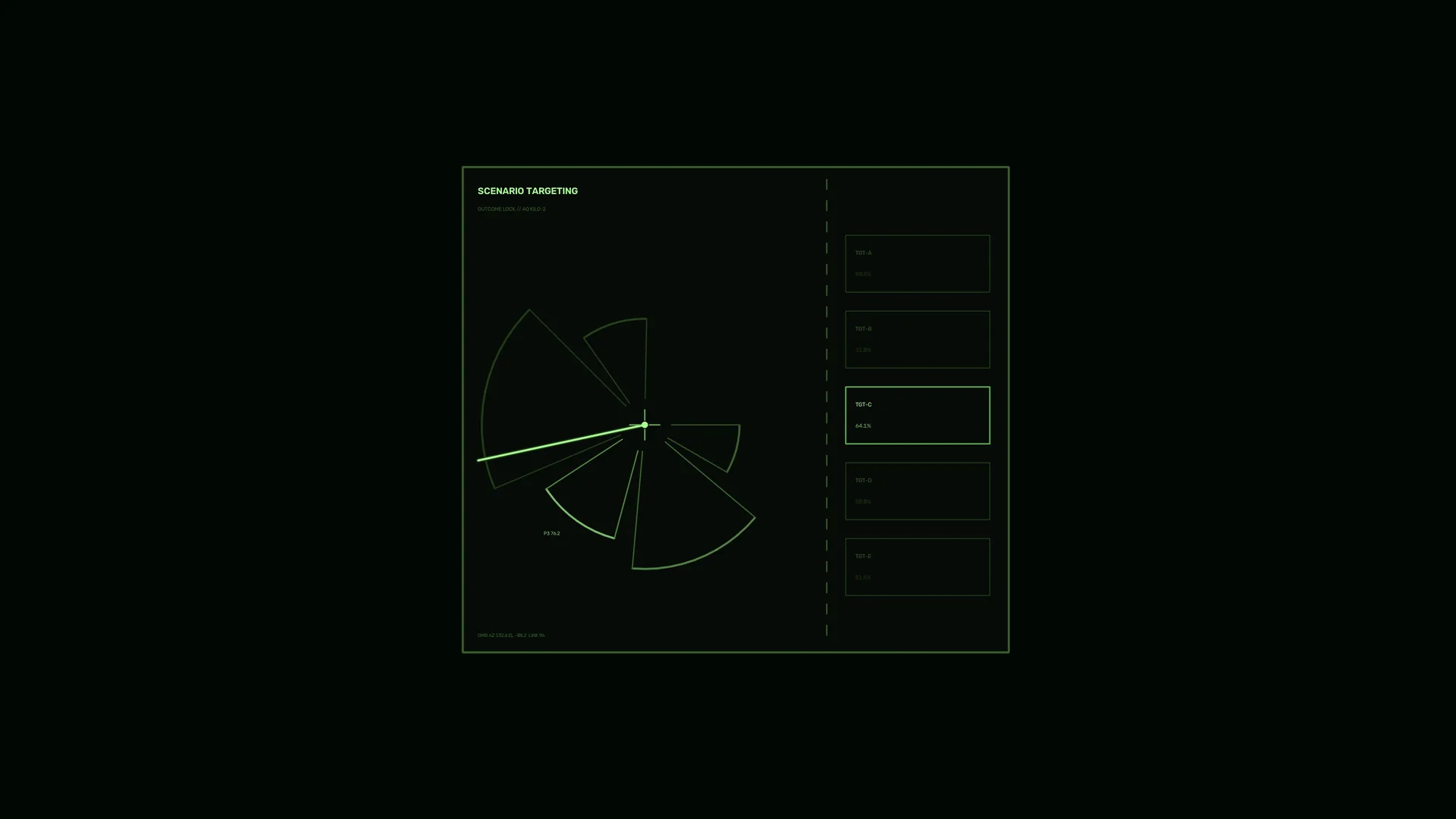 Green radar targeting interface on black — free 3840x2160 4K wallpaper image