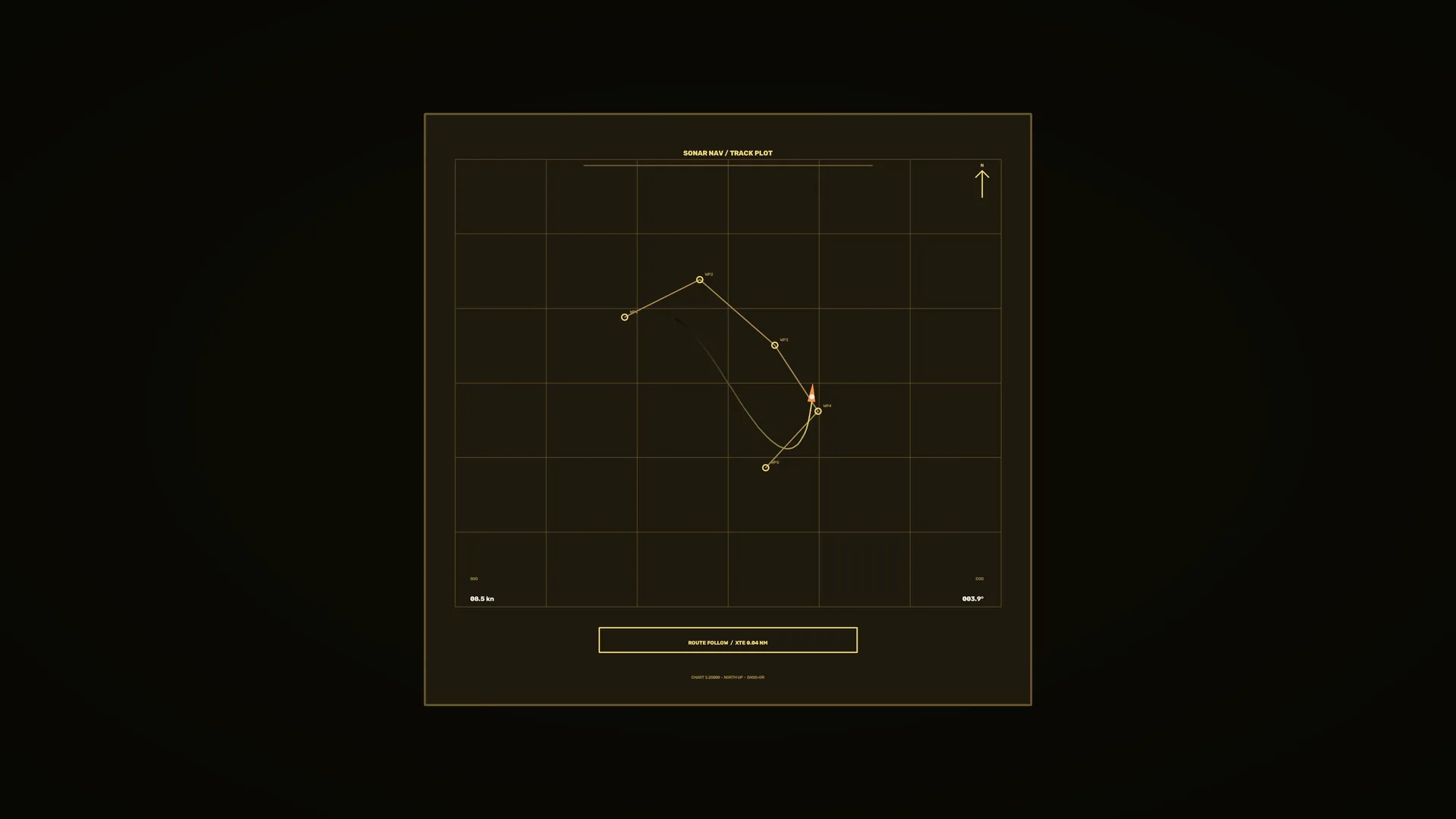 Sonar navigation grid with plotted route — free 3840x2160 4K wallpaper image
