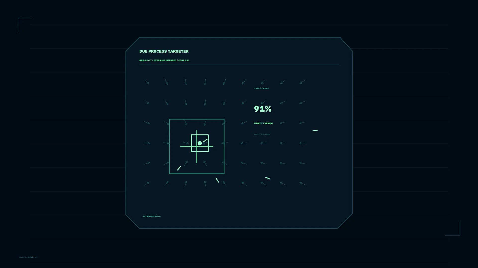 Neon tactical targeting interface with geometric grid — free 3840x2160 4K wallpaper image