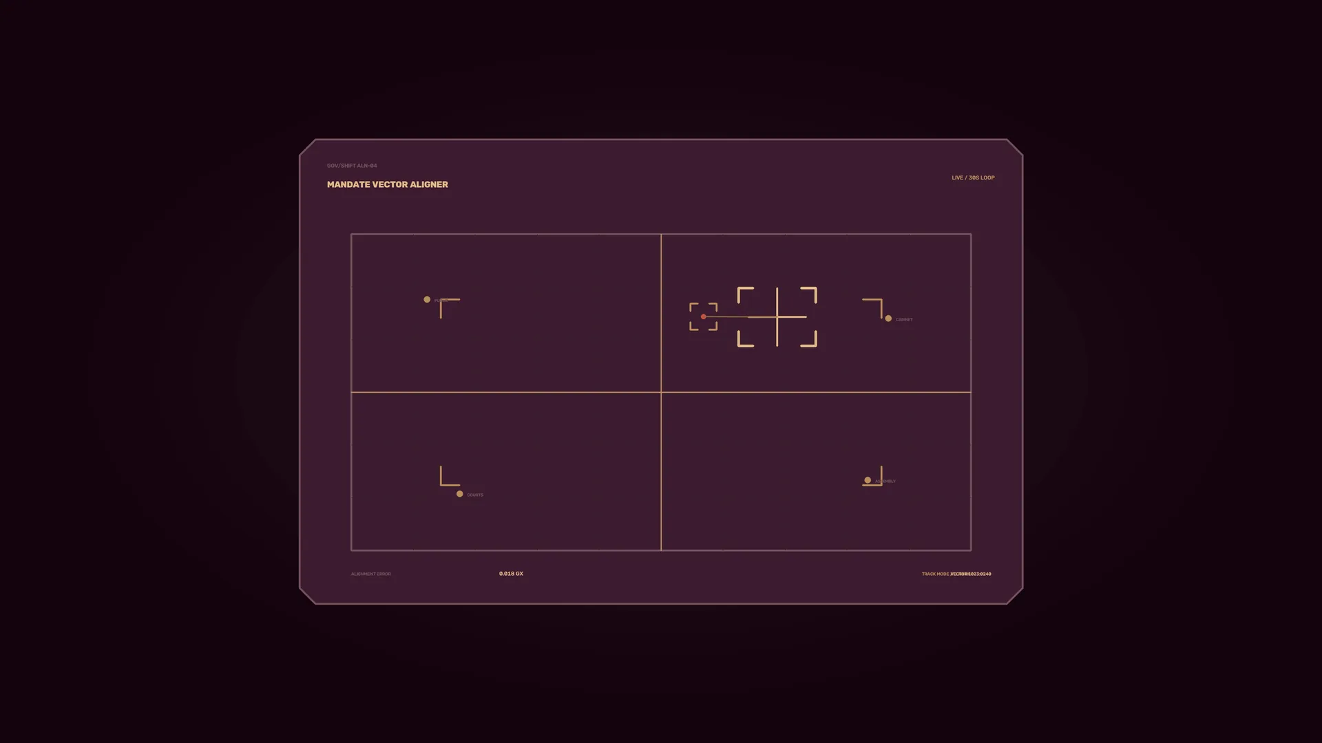 Amber alignment grid on a plum control panel — free 3840x2160 4K wallpaper image