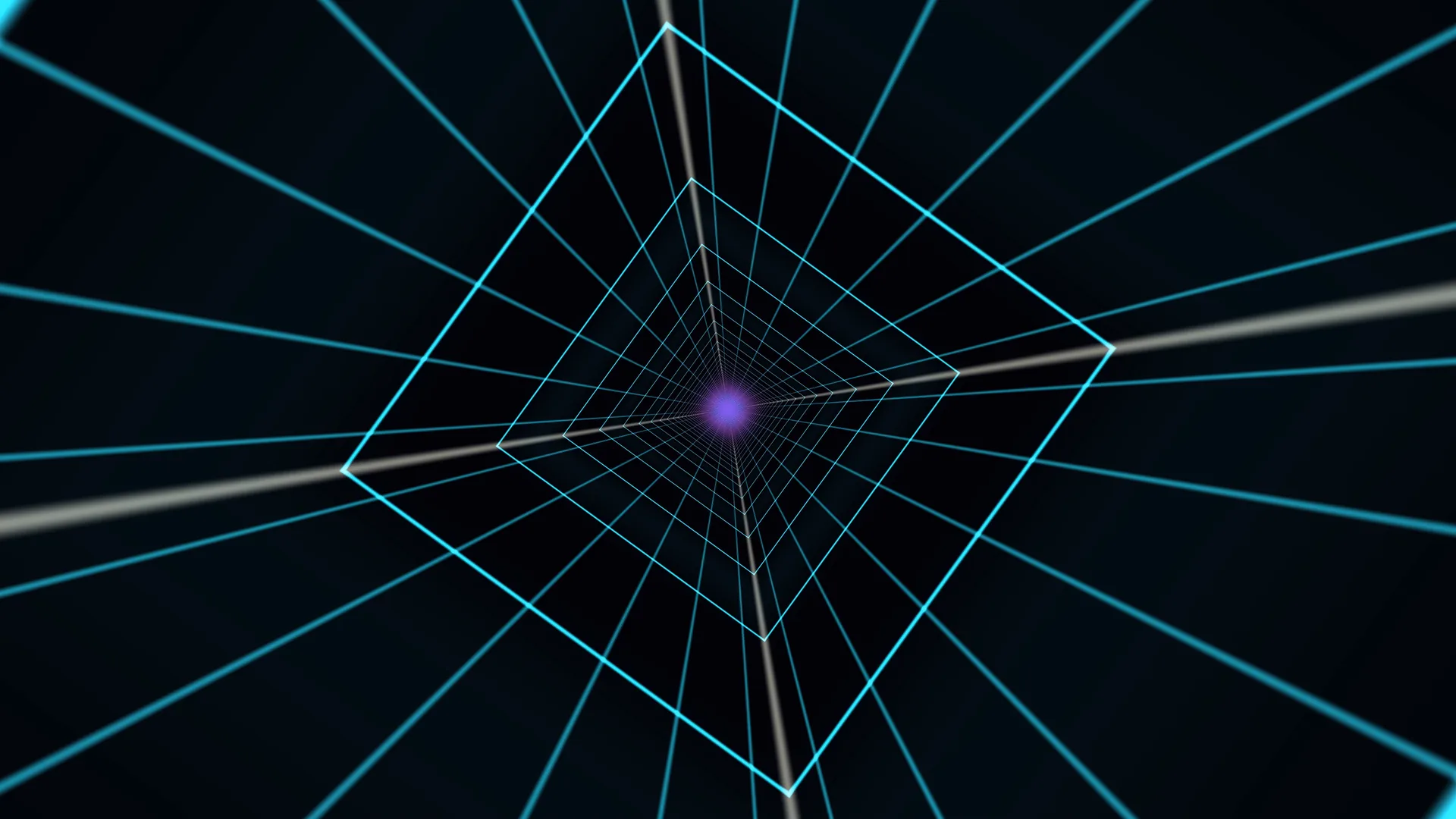 Neon polygon tunnel with violet central glow — free 3840x2160 4K wallpaper image
