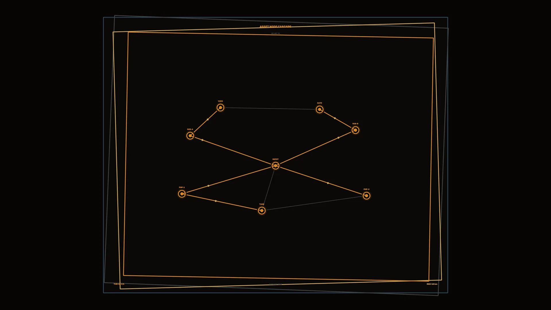 Orange network diagram on a black field — free 3840x2160 4K wallpaper image
