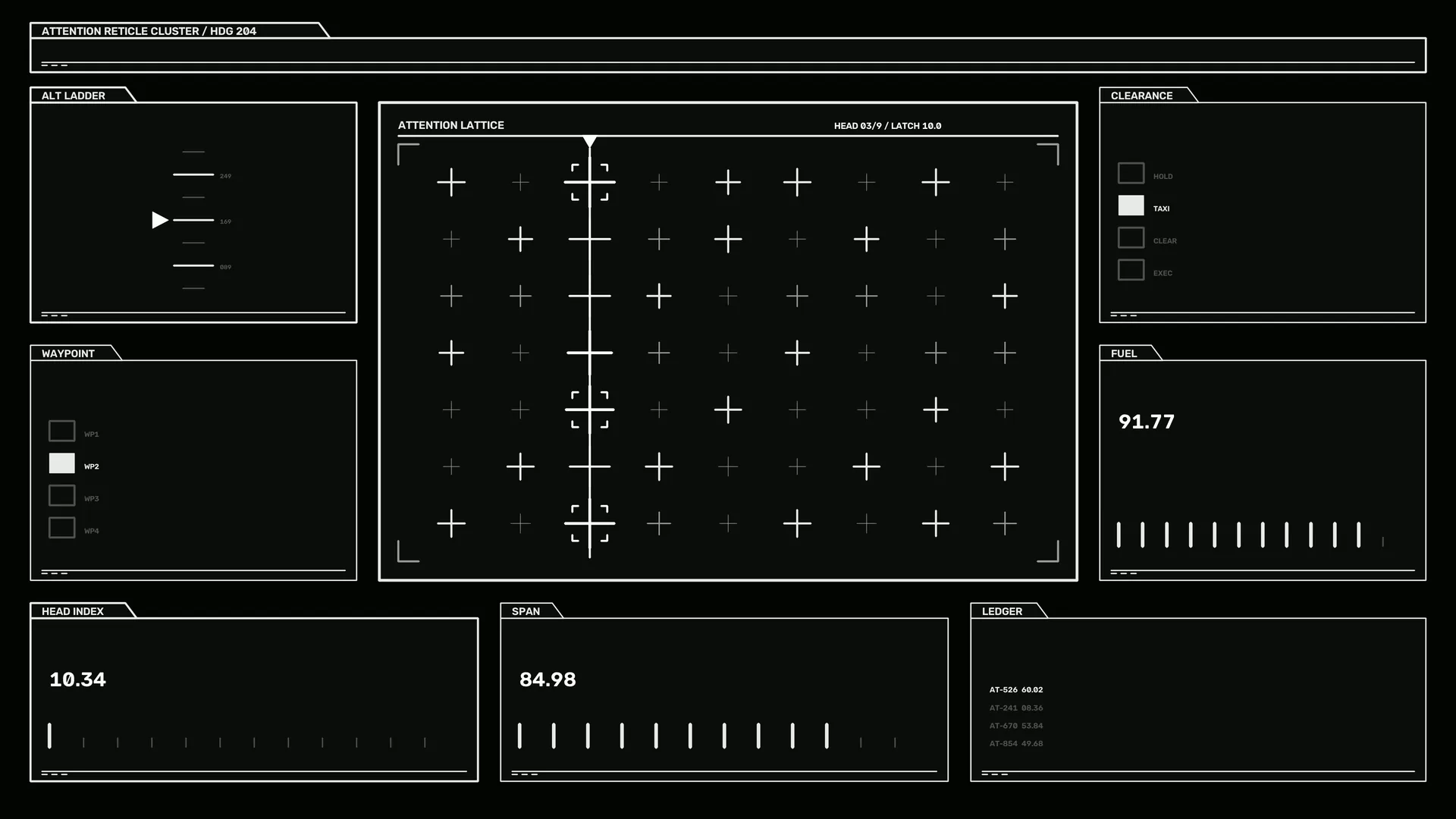 Monochrome Tactical Reticle Interface Grid — free 3840x2160 4K wallpaper image