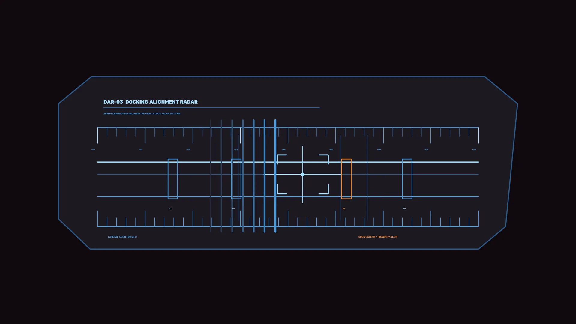 Blue docking alignment radar schematic — free 3840x2160 4K wallpaper image