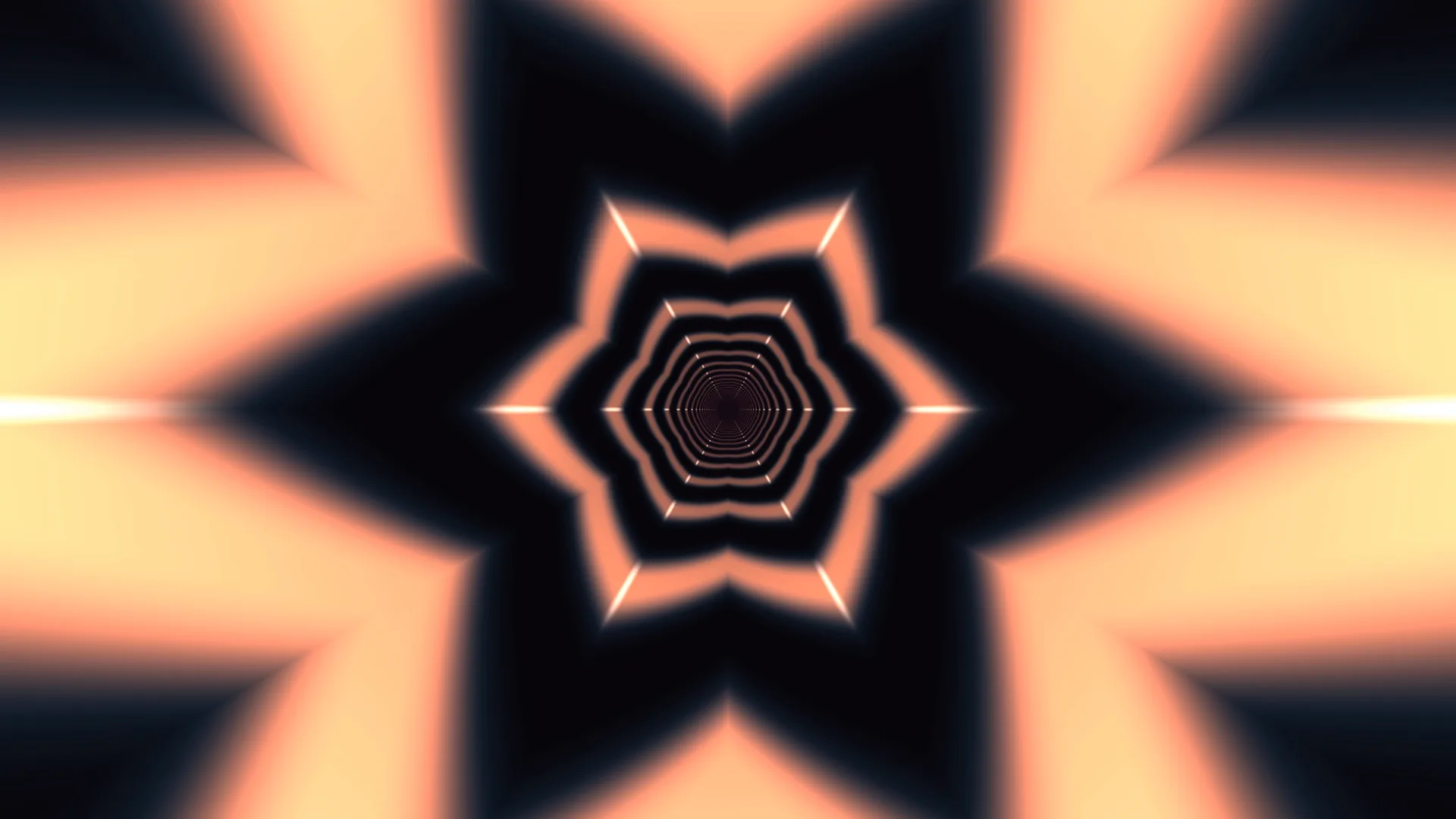 Coral geometric tunnel with concentric hexagons — free 3840x2160 4K wallpaper image