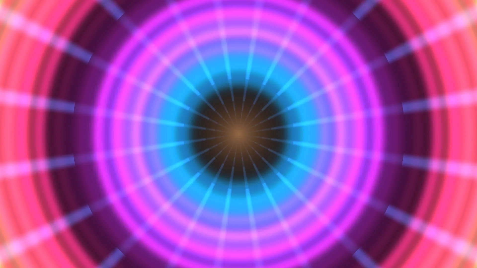 Neon radial tunnel with concentric light rings — free 3840x2160 4K wallpaper image
