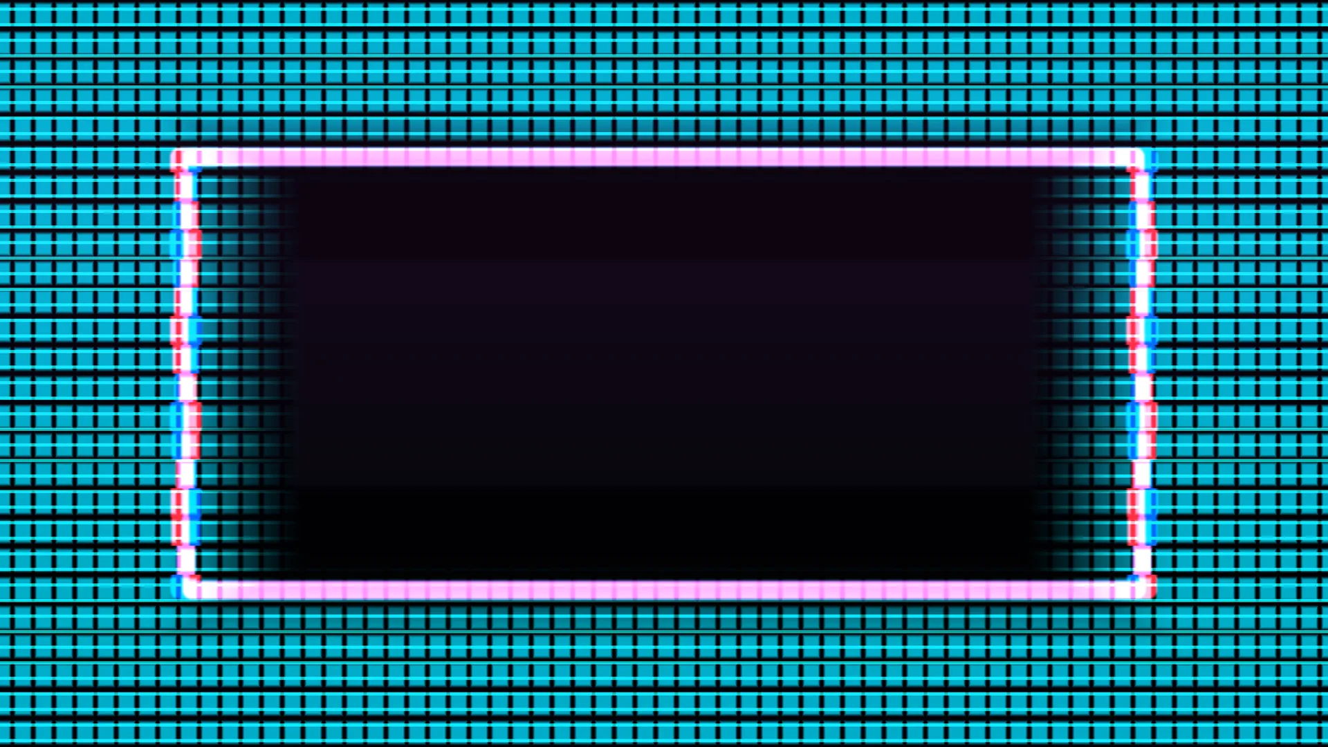 Neon cyan grid with central dark rectangle — free 3840x2160 4K wallpaper image