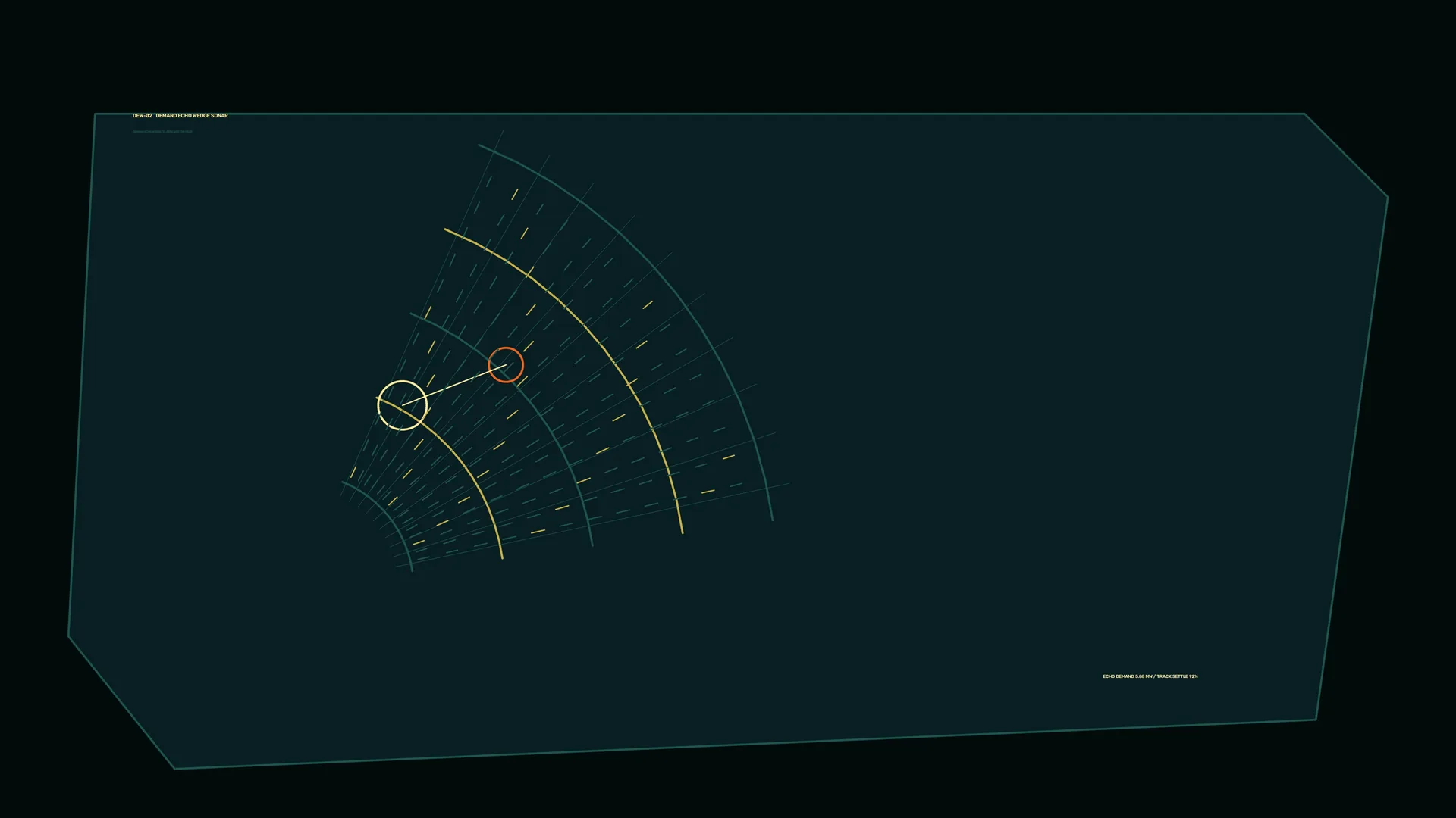Orbital radar geometry on a dark teal field — free 3840x2160 4K wallpaper image
