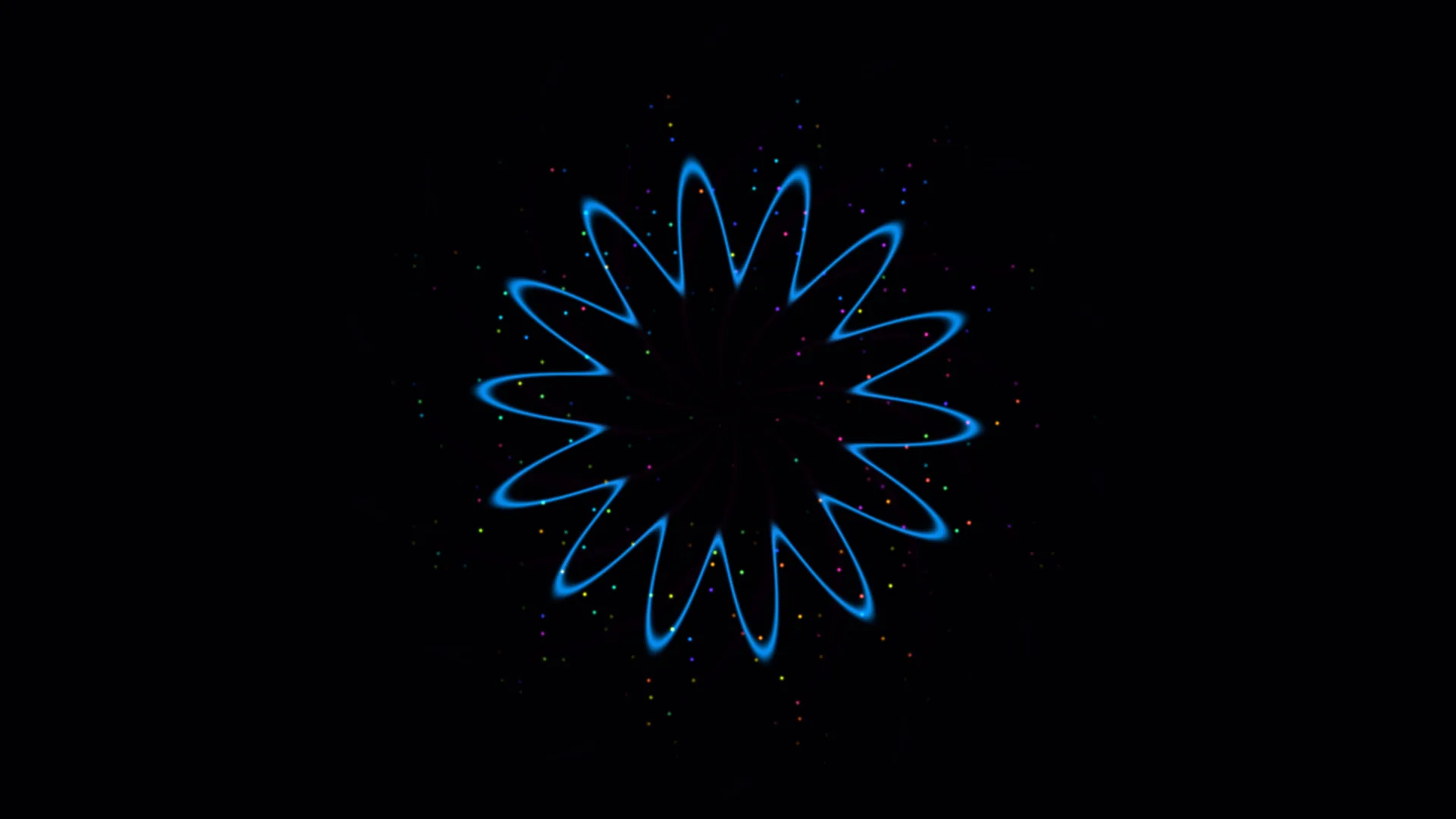Electric blue radial loop on a black field — free 3840x2160 4K wallpaper image