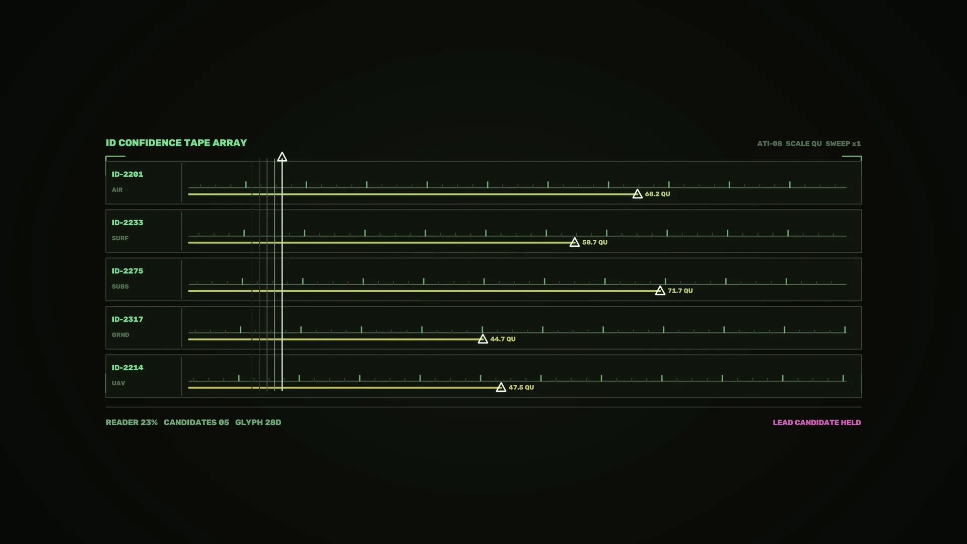 Neon confidence tape array on black — free 3840x2160 4K wallpaper image