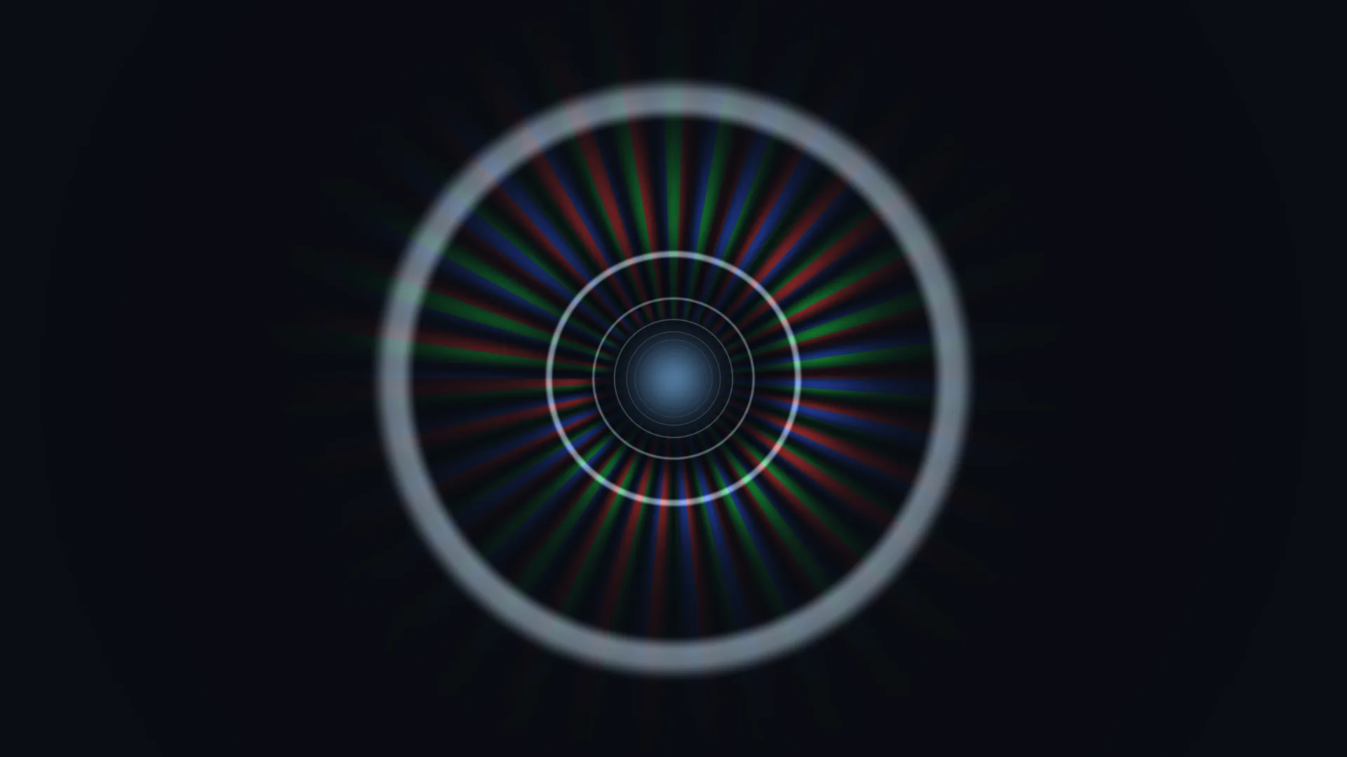 Concentric target with RGB radial spokes — free 3840x2160 4K wallpaper image