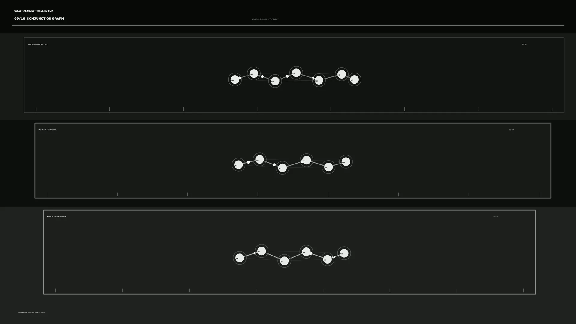 Orbital Node Graph on a Dark Technical Grid — free 3840x2160 4K wallpaper image