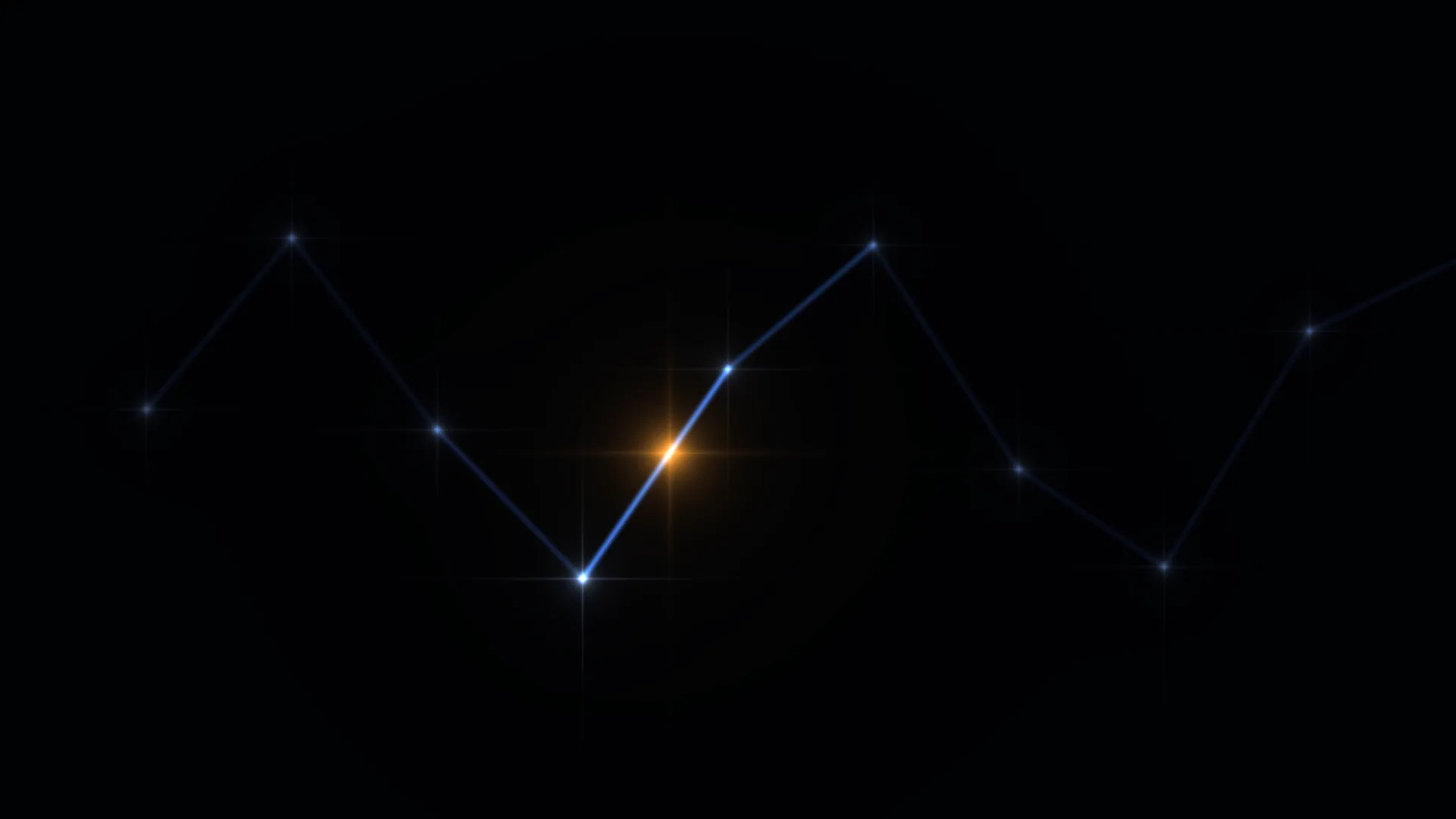 Blue zigzag network with a central amber light — free 3840x2160 4K wallpaper image