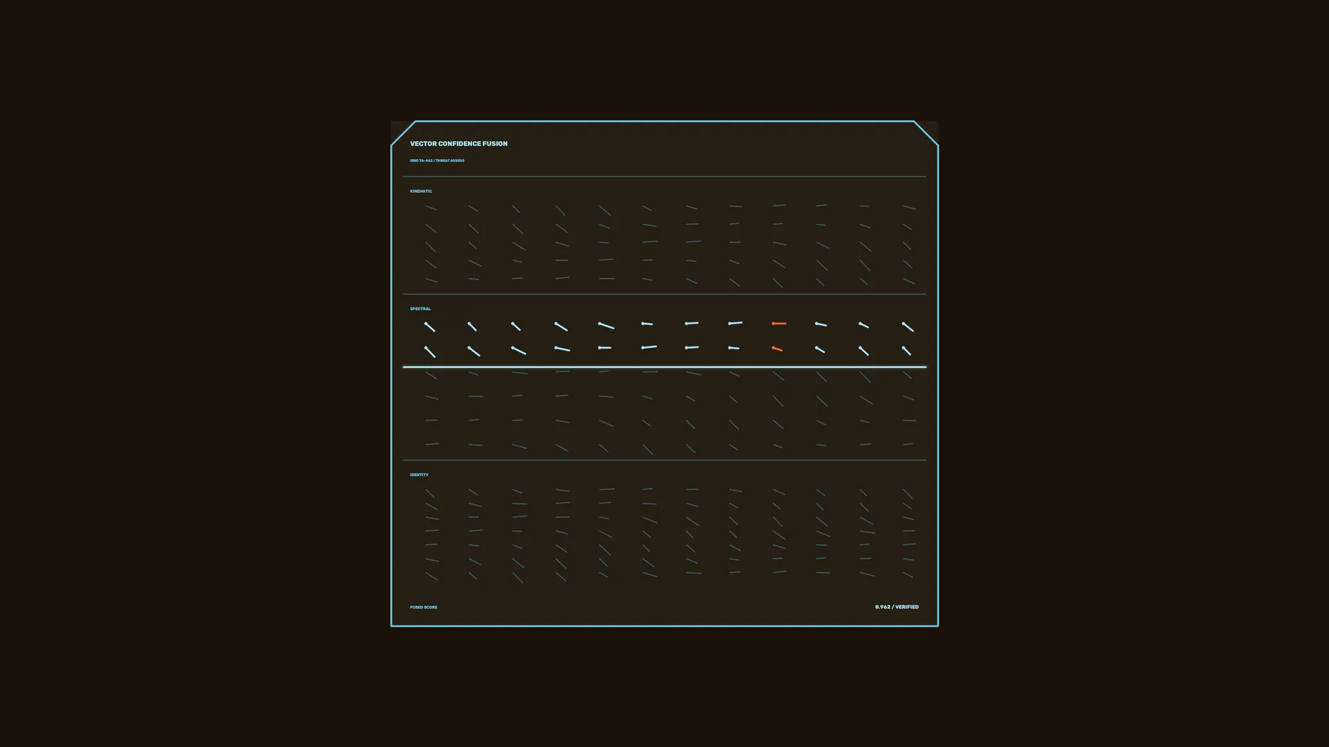 Cyan Vector Grid on a Dark Brown Field — free 3840x2160 4K wallpaper image