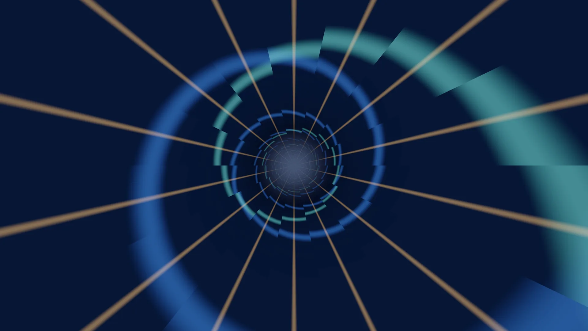 Concentric tunnel with radial amber lines — free 3840x2160 4K wallpaper image