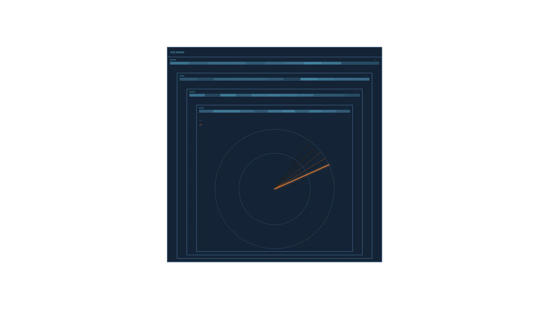 Dark sonar interface with orange radial sweep — free 3840x2160 4K wallpaper image