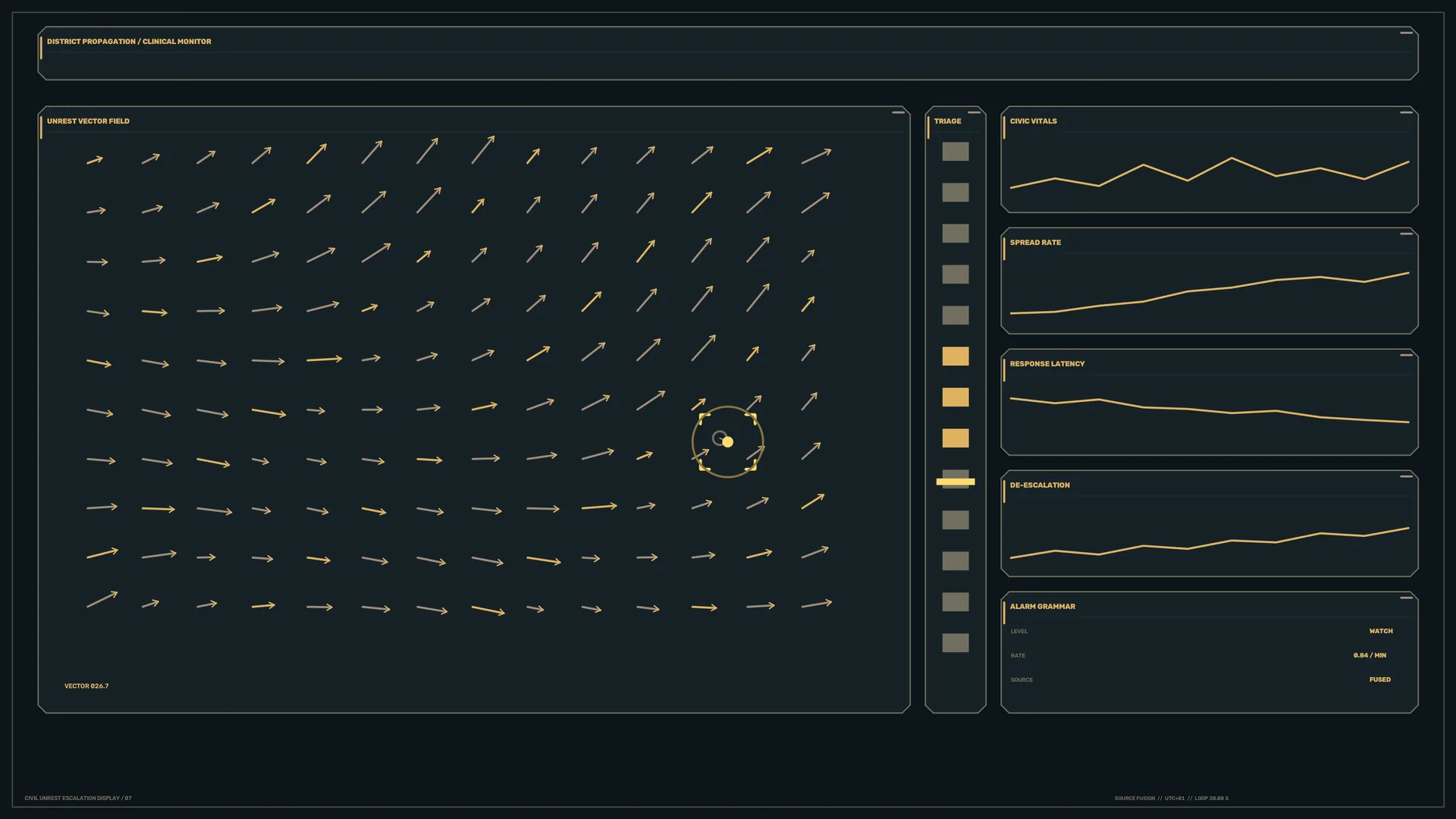 Clinical vector field dashboard in dark navy — free 3840x2160 4K wallpaper image