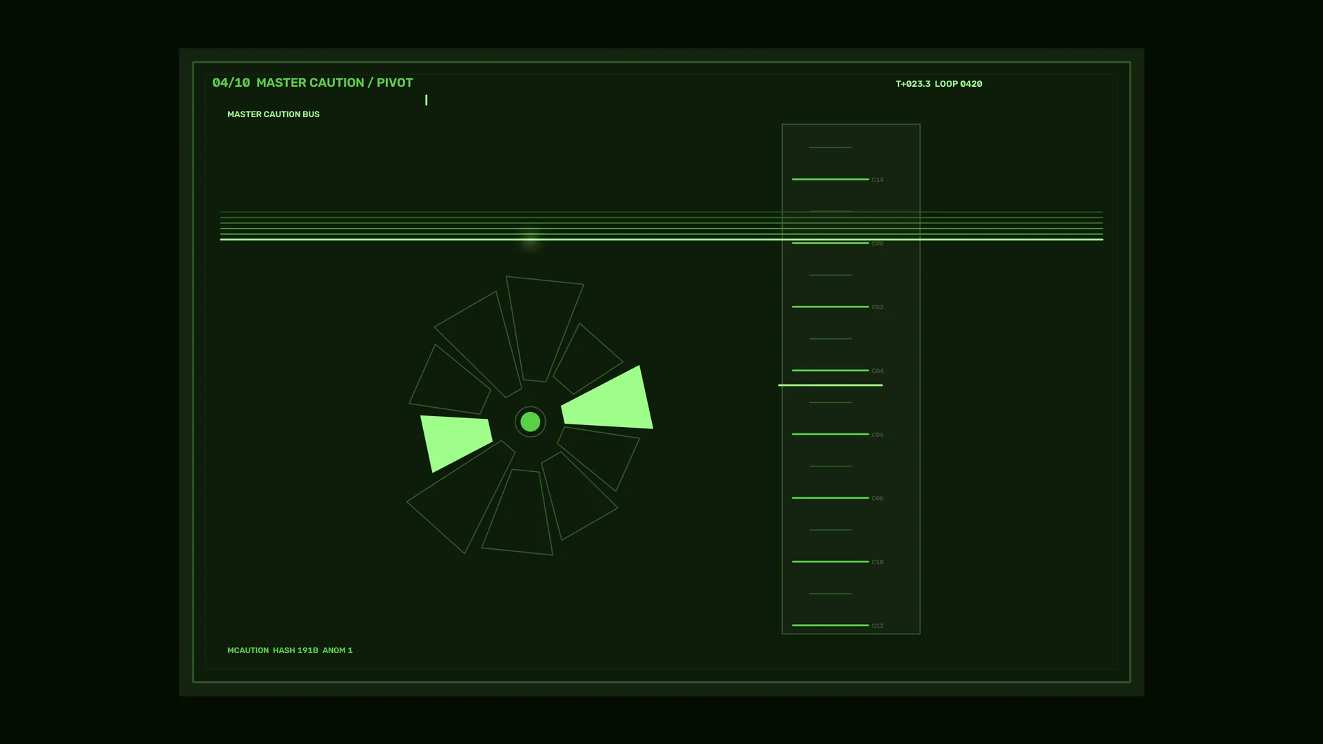 Green radial control diagram with signal lines — free 3840x2160 4K wallpaper image