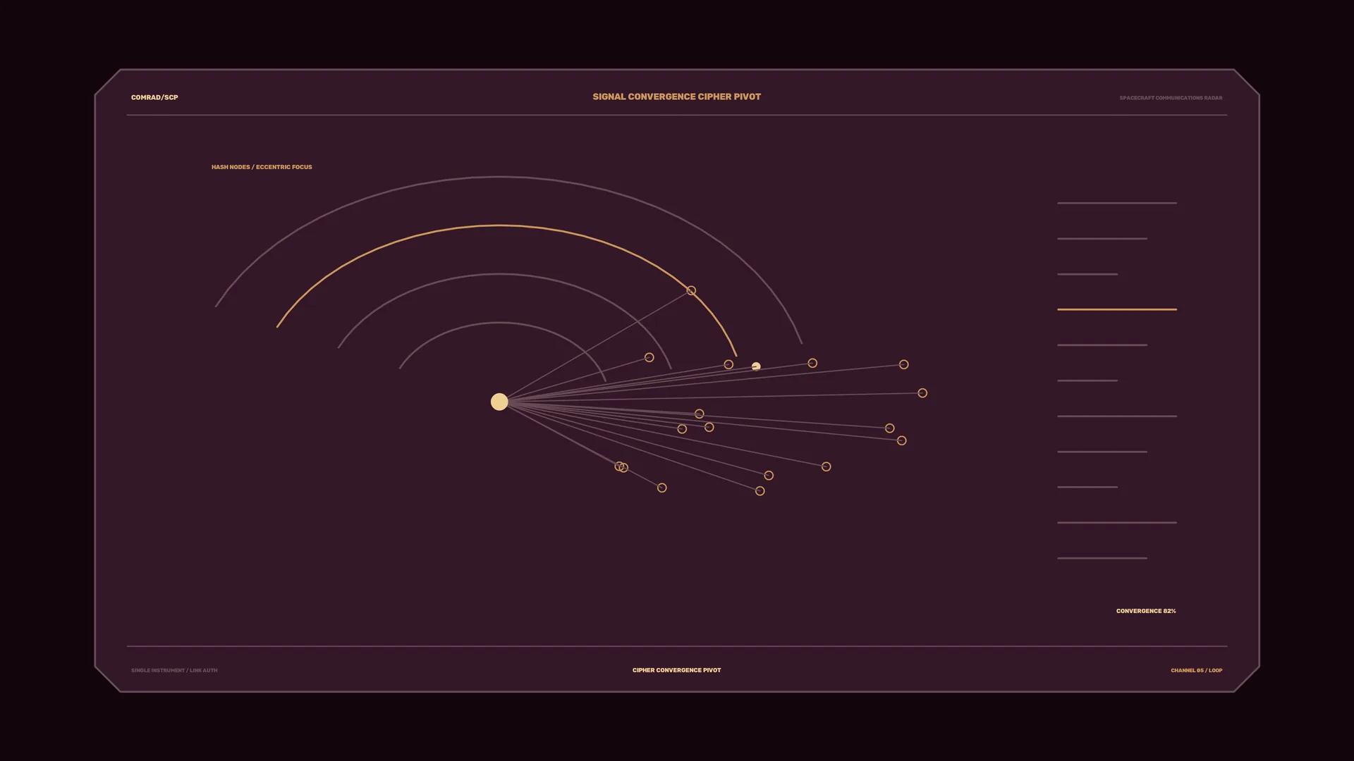 Convergent orbital signal diagram in plum — free 3840x2160 4K wallpaper image