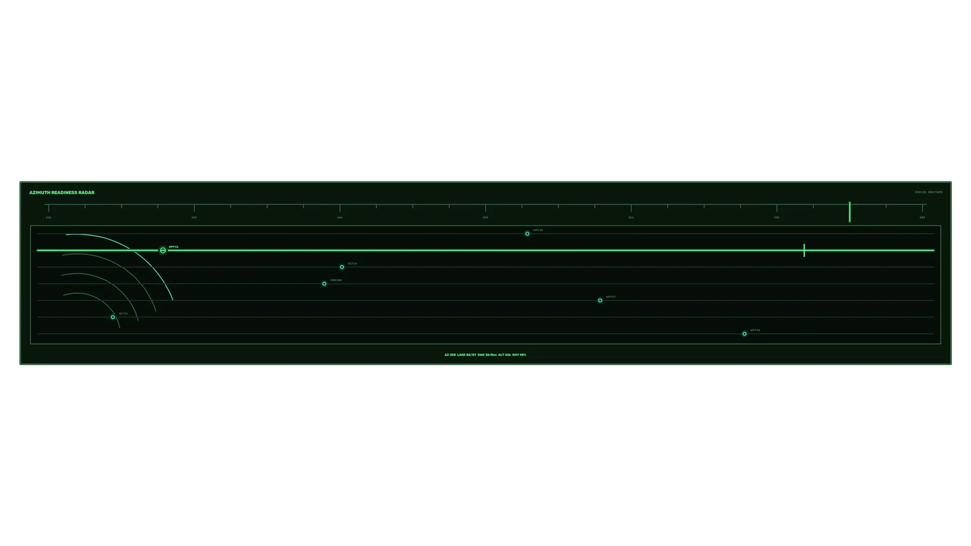 Green azimuth radar interface on black — free 3840x2160 4K wallpaper image