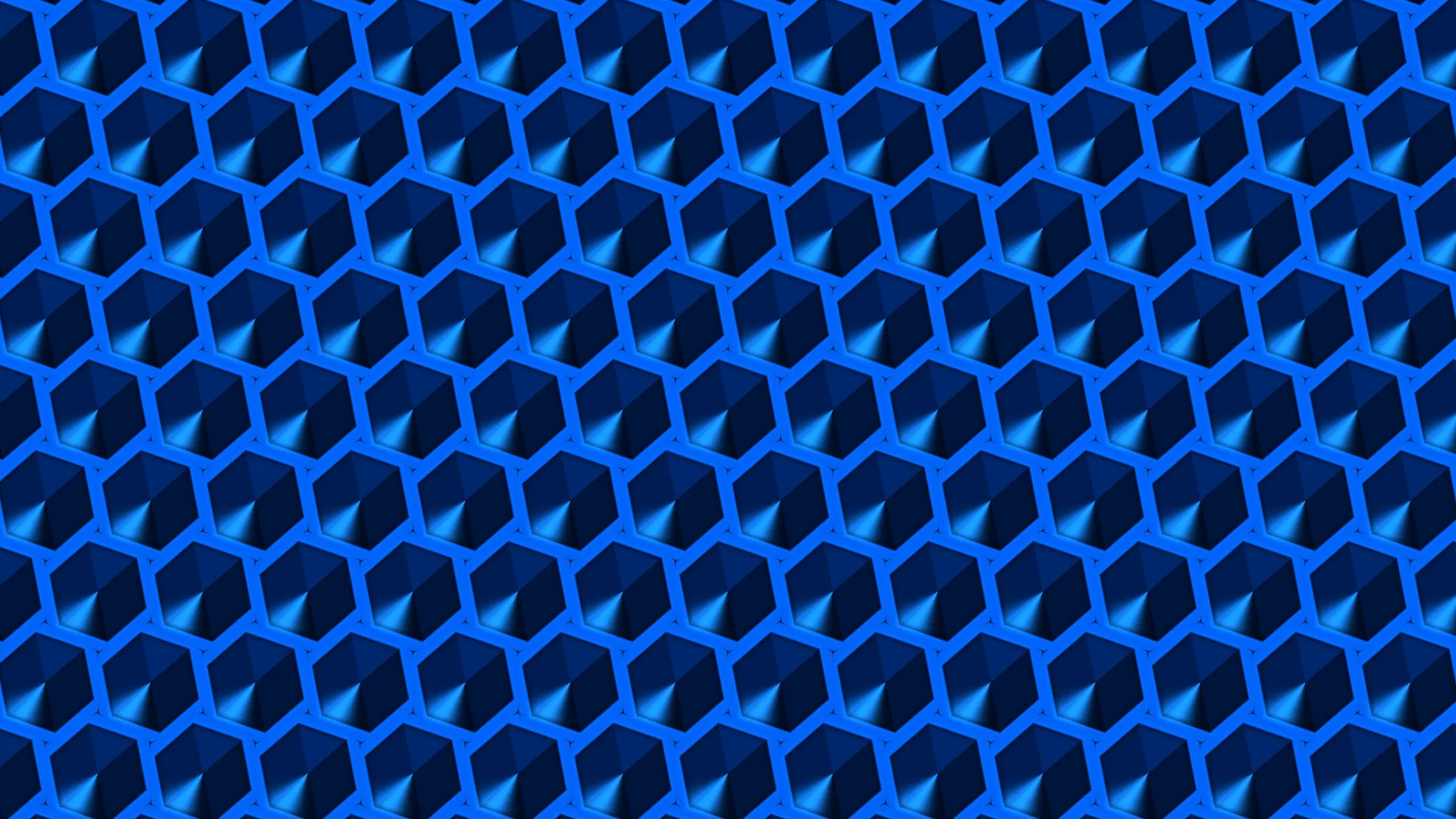 Electric Blue Hexagonal Cube Grid — free 3840x2160 4K wallpaper image