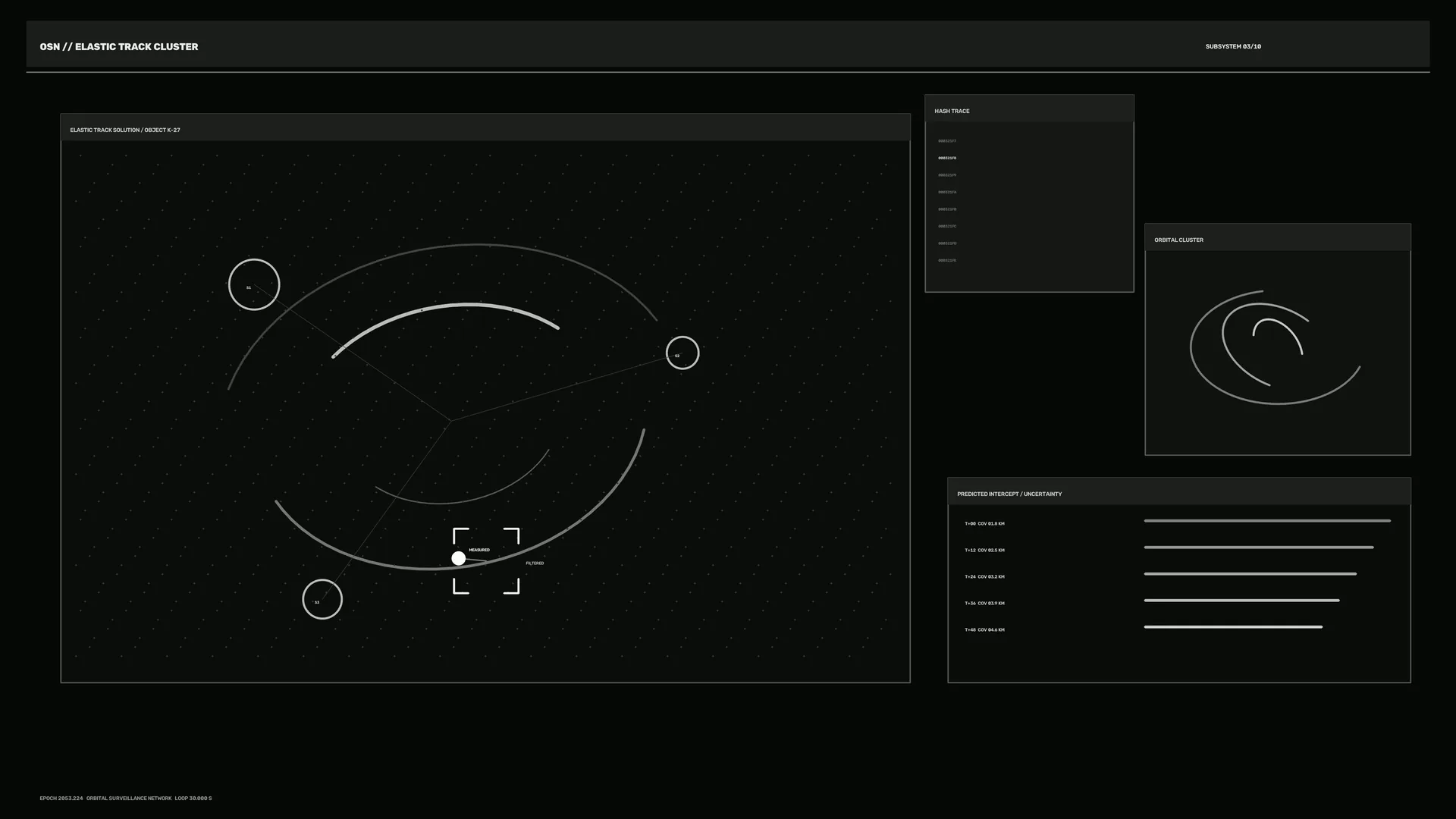 Orbital Track Cluster Interface in Black and Gray — free 3840x2160 4K wallpaper image