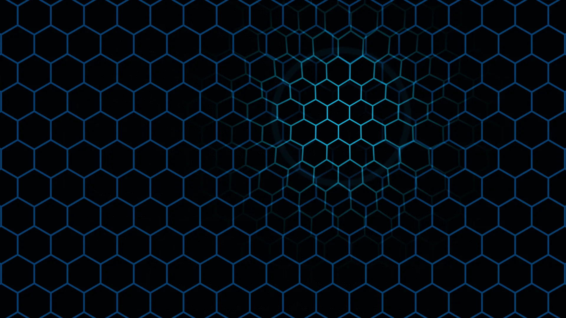 Blue hexagonal lattice on a black field — free 3840x2160 4K wallpaper image
