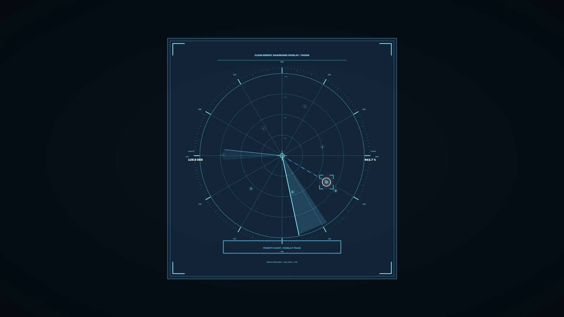 Cyan radar chart on a dark technical panel — free 3840x2160 4K wallpaper image