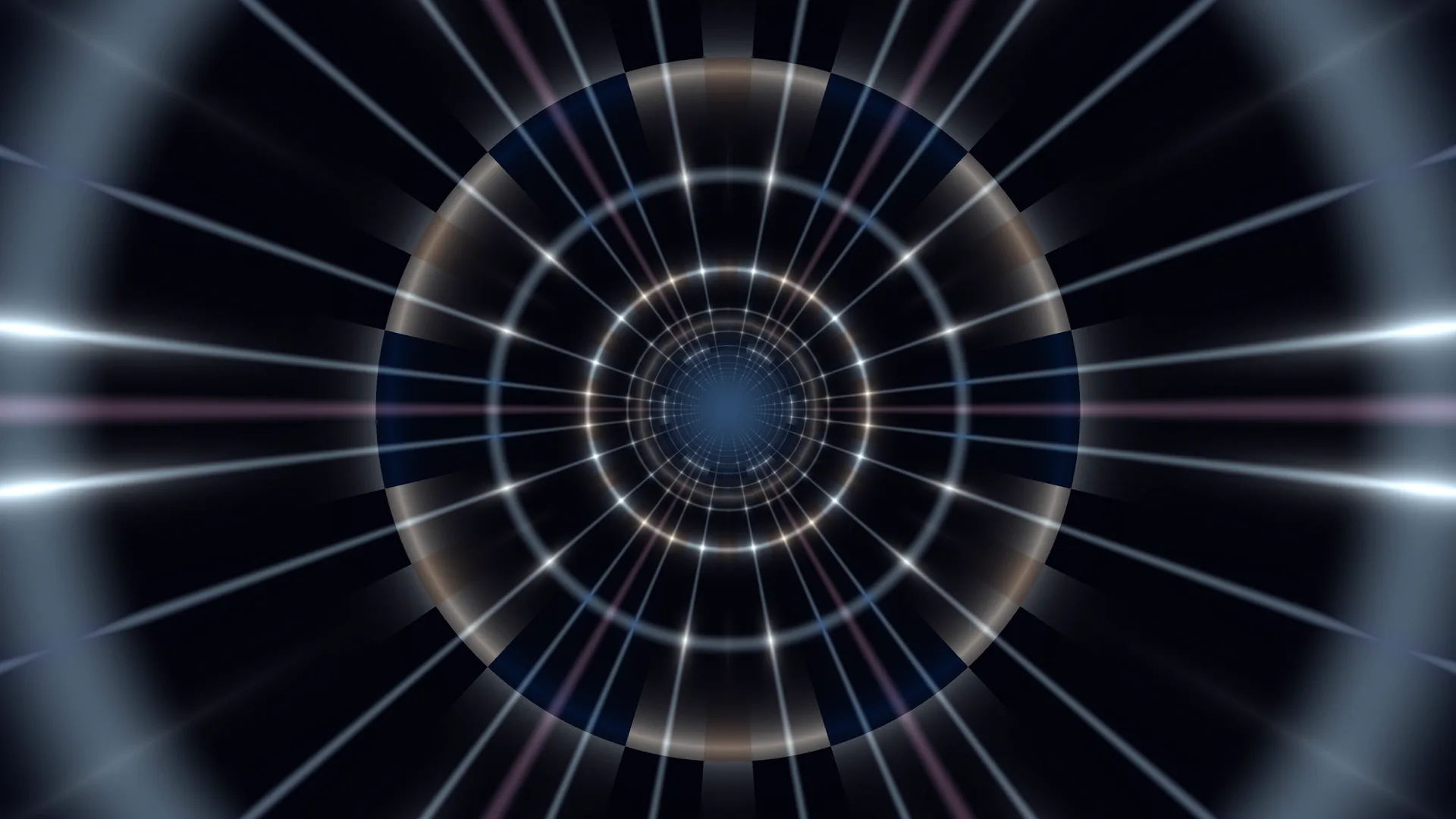 Concentric light tunnel with radial beams — free 3840x2160 4K wallpaper image