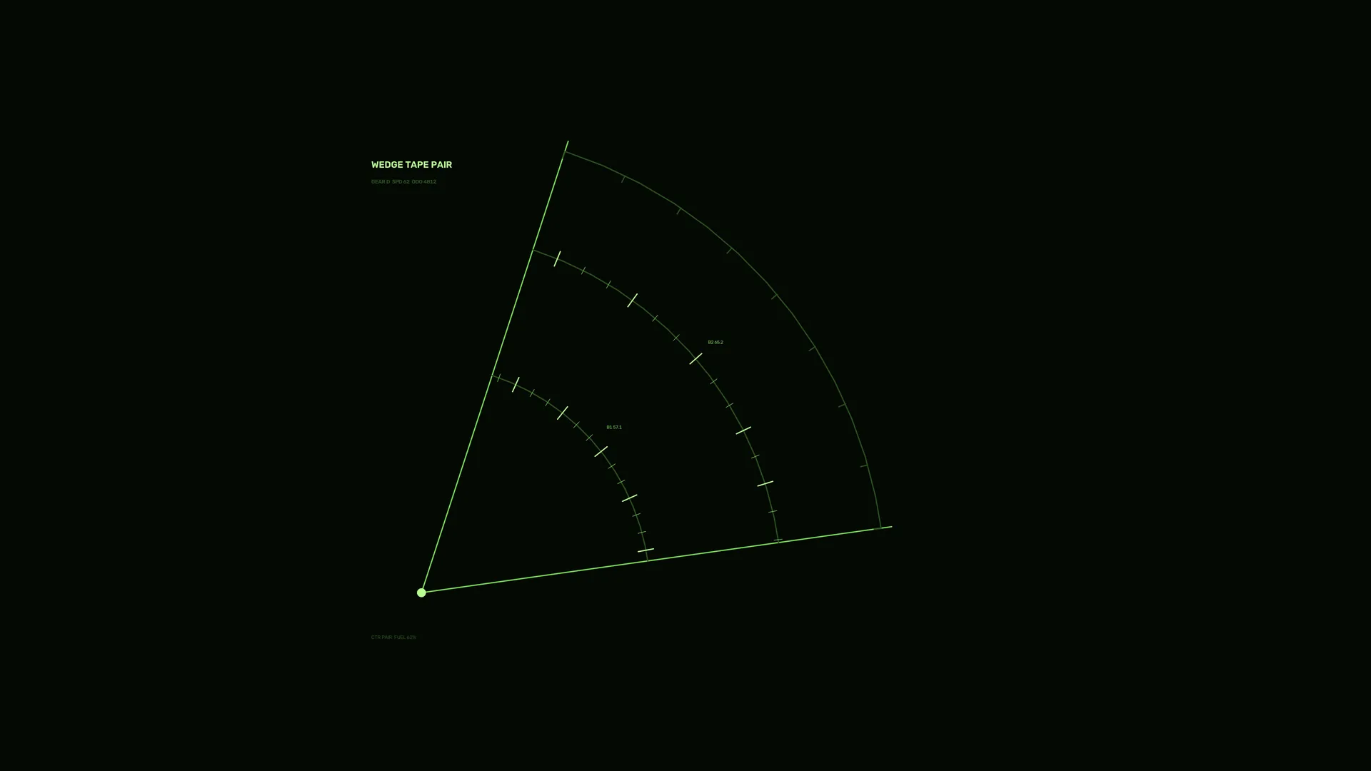 Green radial measurement diagram on black — free 3840x2160 4K wallpaper image