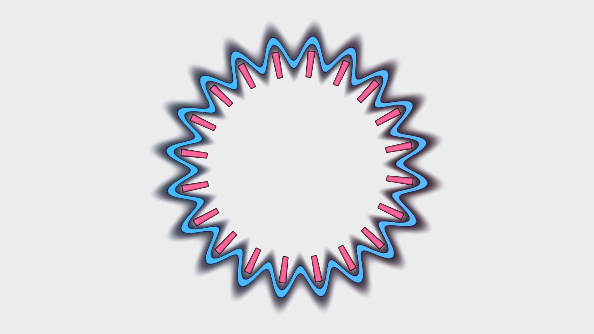 Neon radial rosette with cyan and pink accents — free 3840x2160 4K wallpaper image