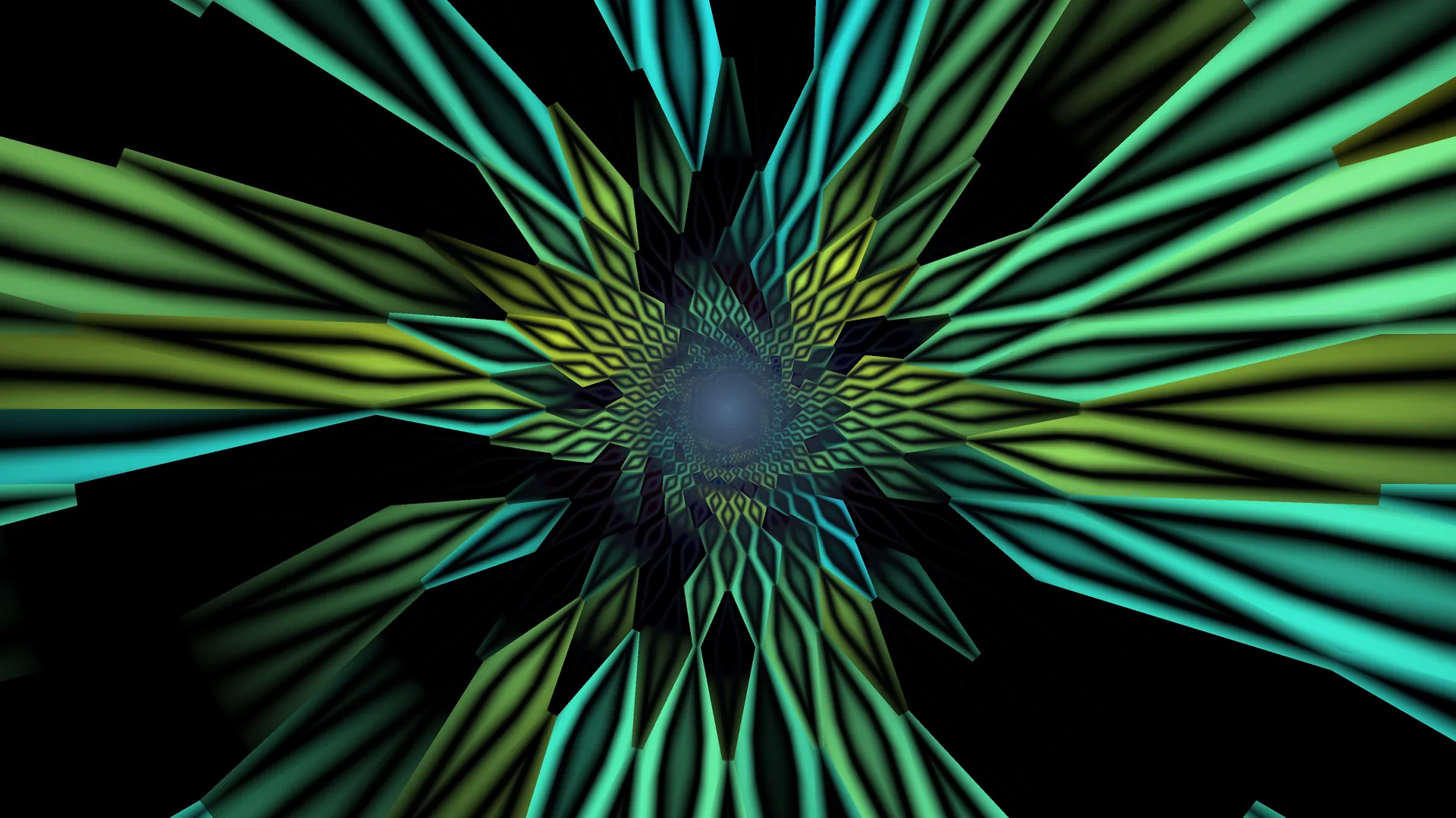 Radial emerald and cyan geometric tunnel — free 3840x2160 4K wallpaper image