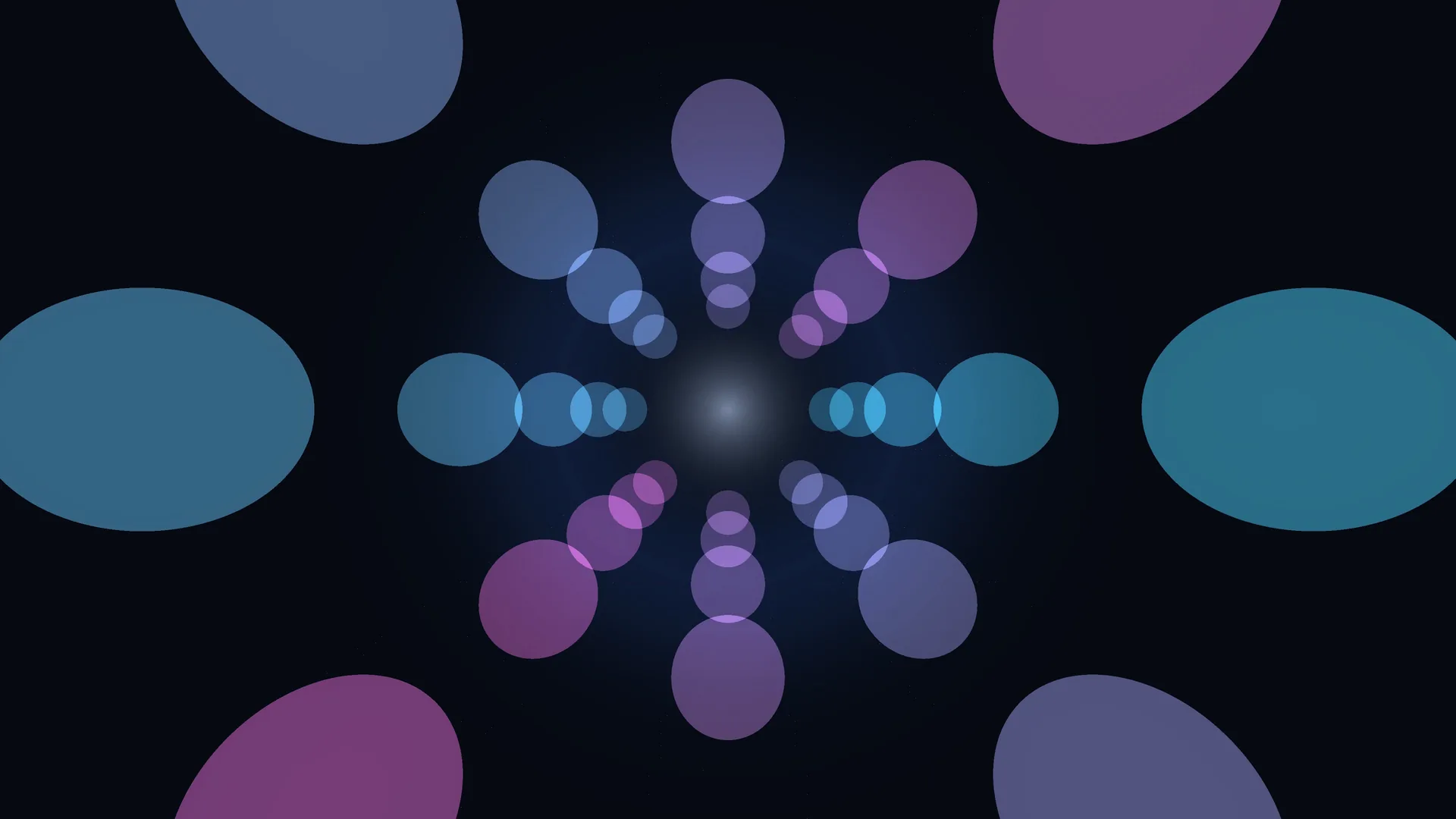 Radial circles in blue and violet light — free 3840x2160 4K wallpaper image