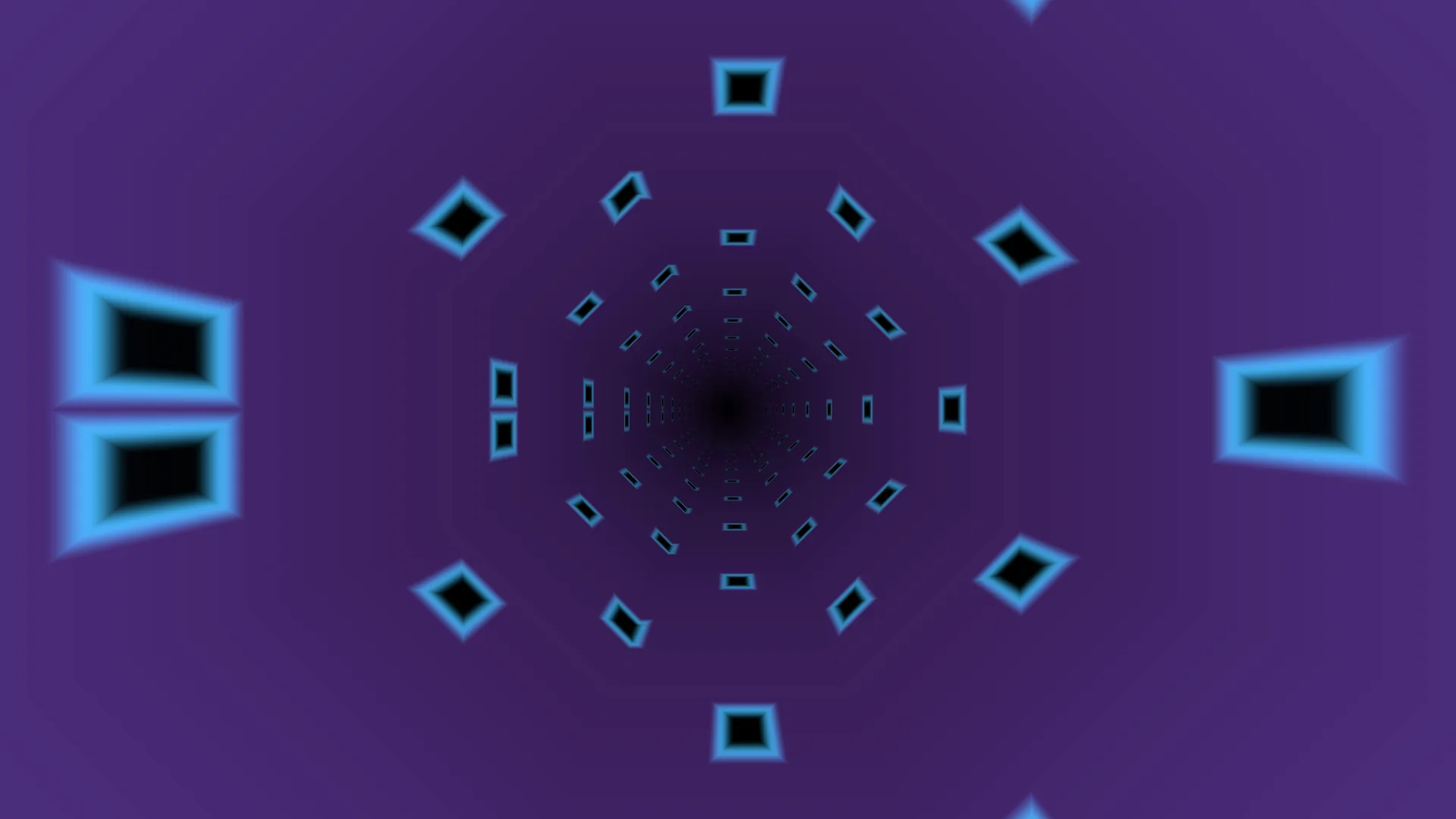 Cyan-edged rectangles in a purple geometric tunnel — free 3840x2160 4K wallpaper image