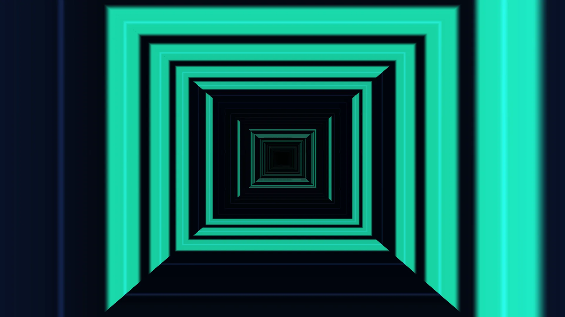 Concentric teal frames forming a dark tunnel — free 3840x2160 4K wallpaper image