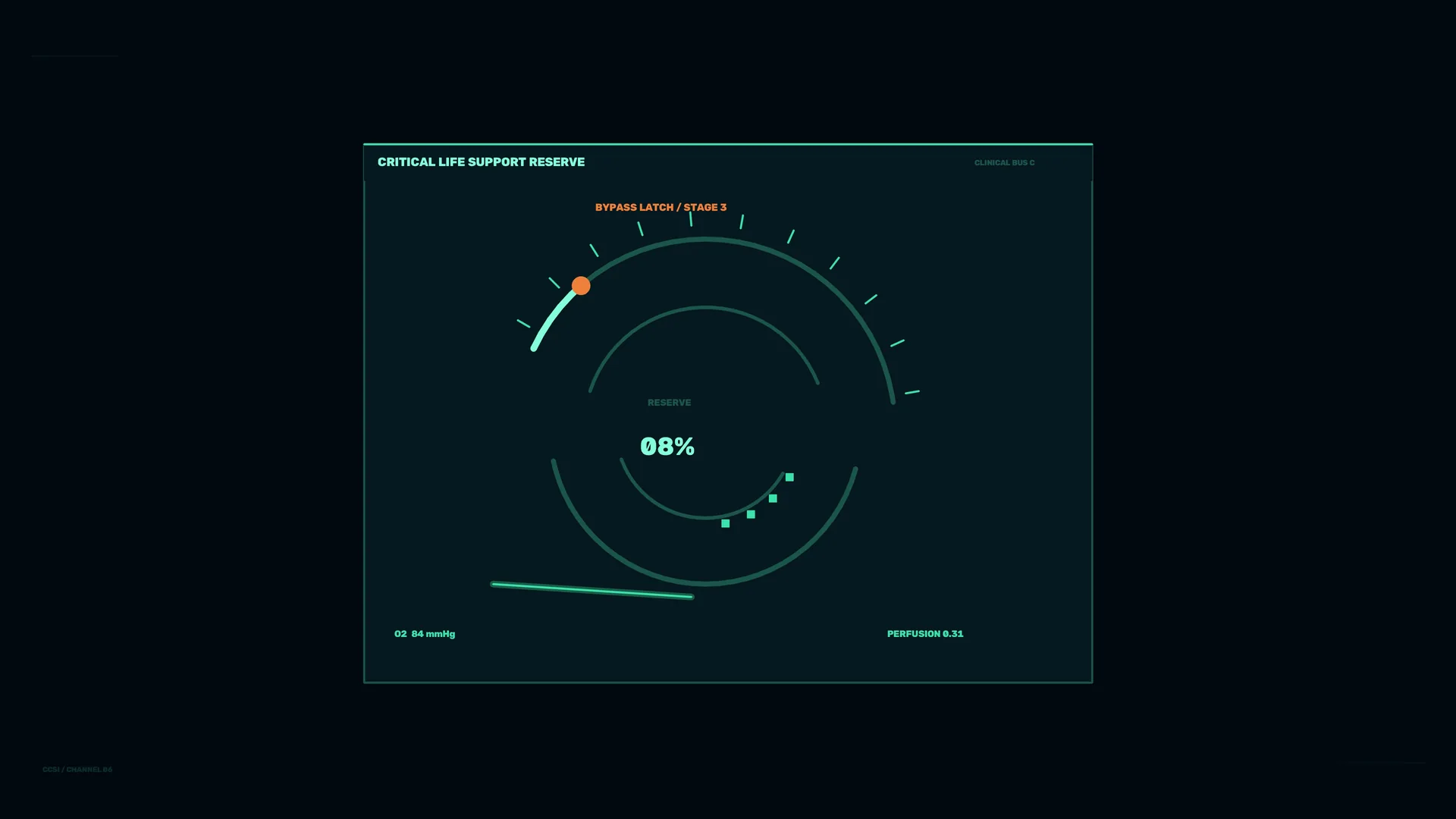 Futuristic life support reserve gauge interface — free 3840x2160 4K wallpaper image