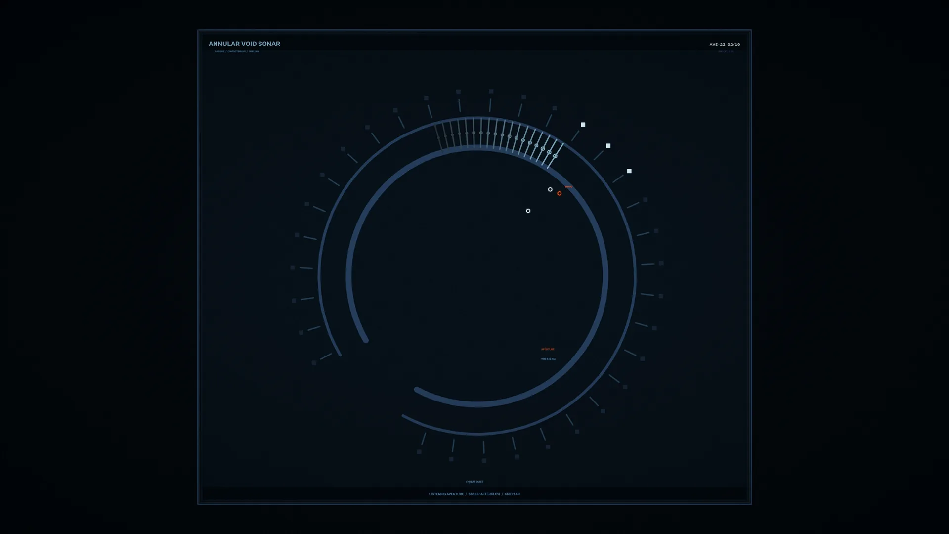 Annular sonar interface with radial measurement marks — free 3840x2160 4K wallpaper image