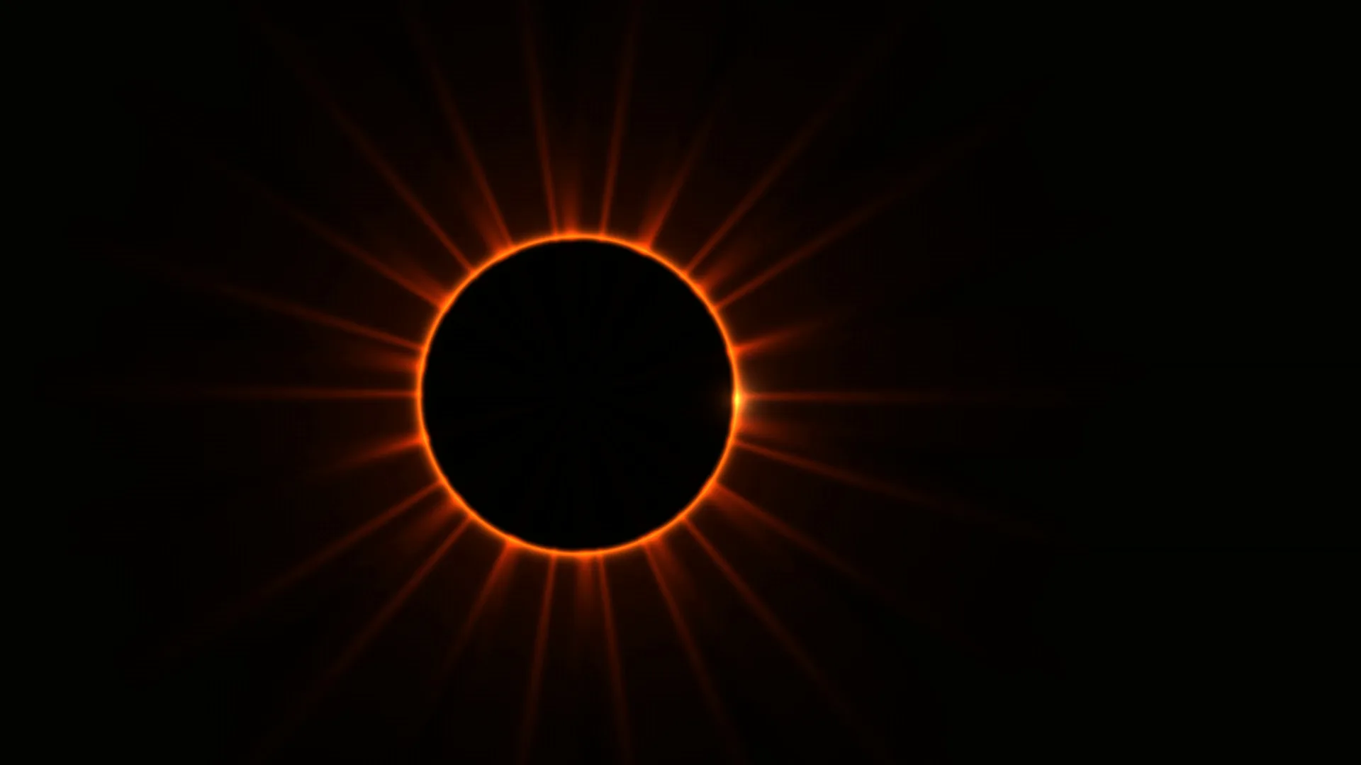 Orange corona with radial light beams — free 3840x2160 4K wallpaper image