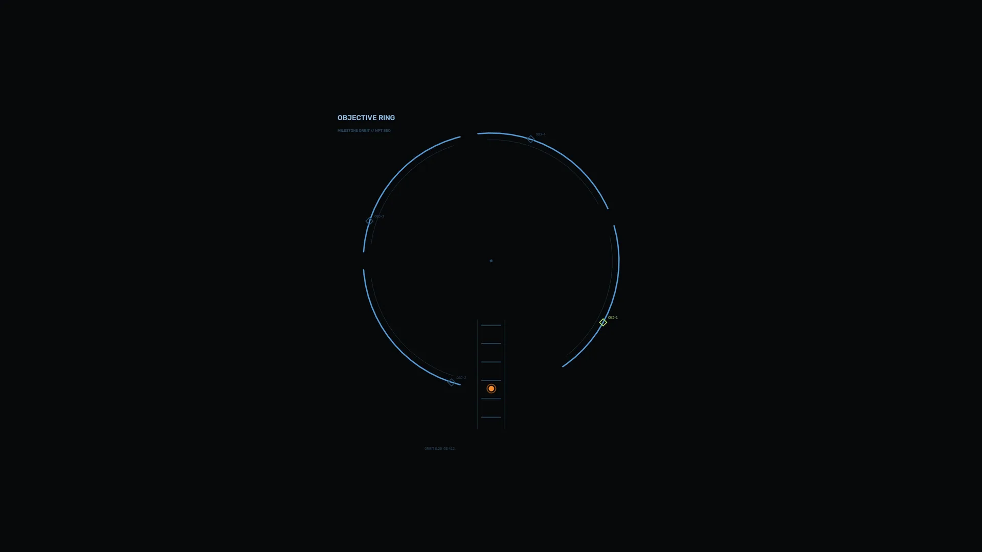 Objective ring orbital interface on black — free 3840x2160 4K wallpaper image