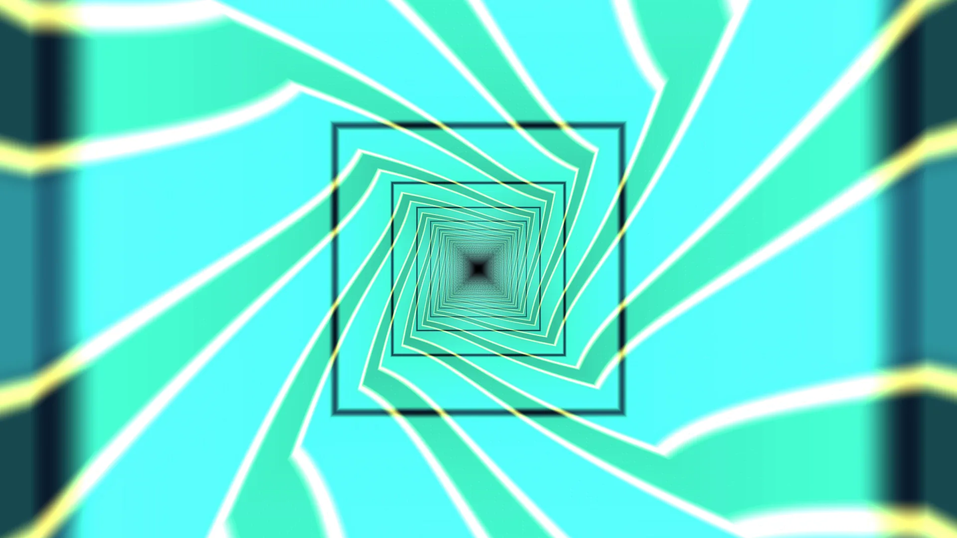 Nested square tunnel in cyan and mint light — free 3840x2160 4K wallpaper image