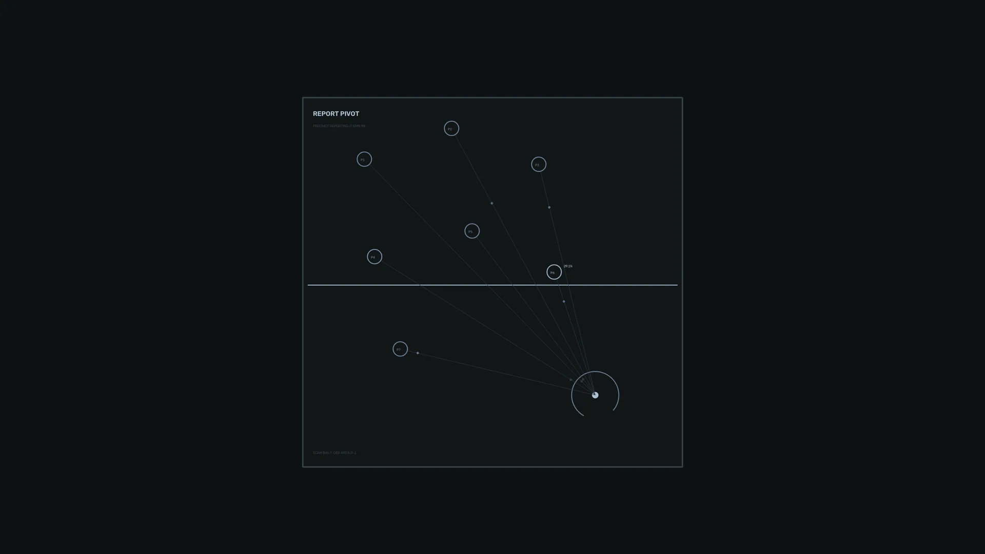 Dark orbital network diagram with radial nodes — free 3840x2160 4K wallpaper image
